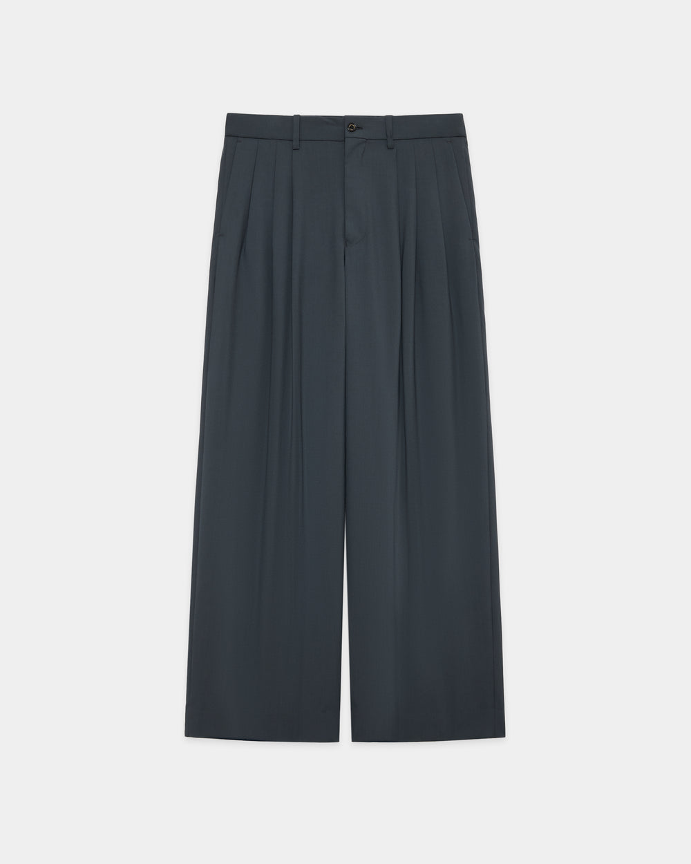 オーガニックウール2/80トロピカル / トリプルプリーテッドワイドトラウザーズ, Charcoal