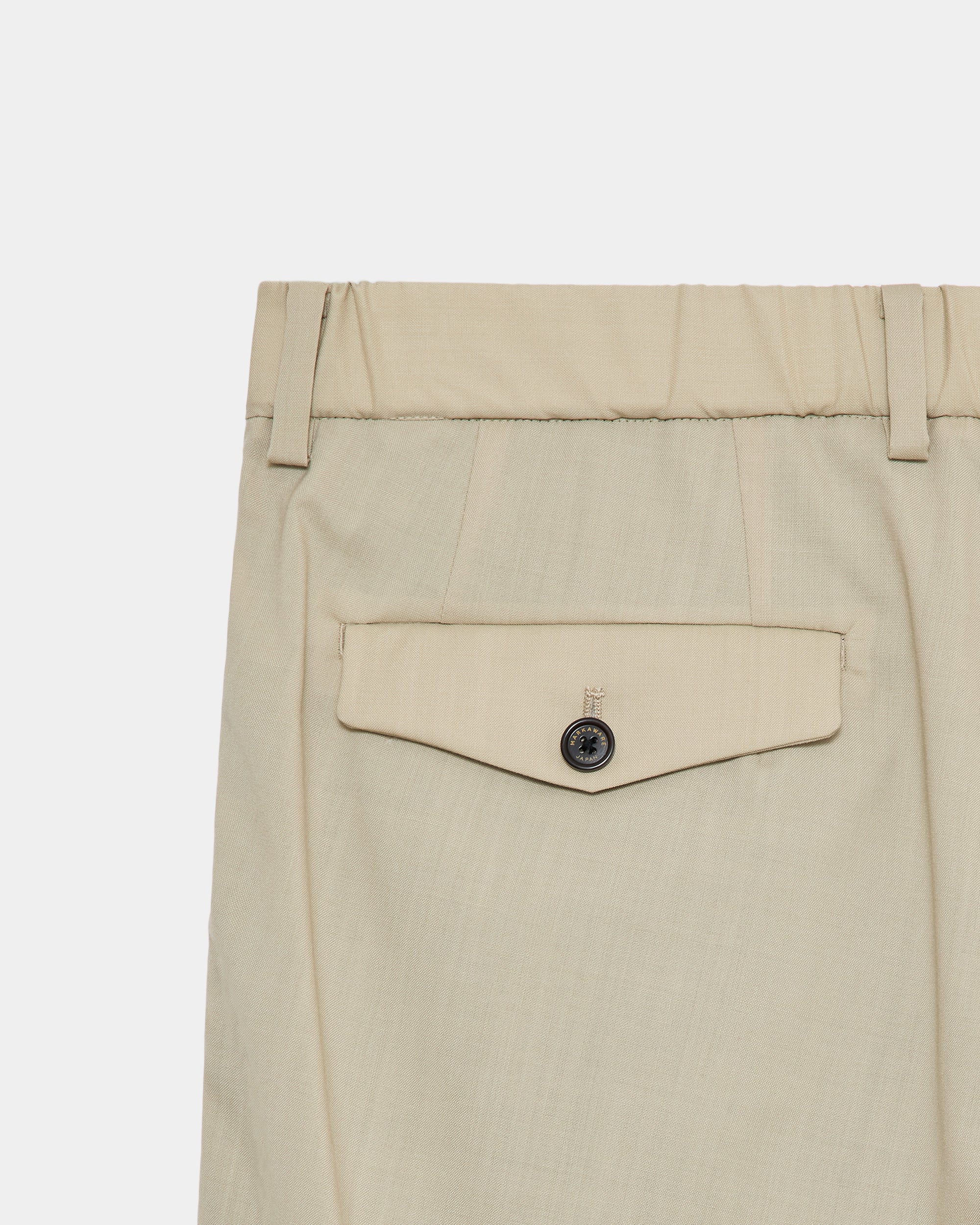 オーガニックウール2/80トロピカル / トリプルプリーテッドワイドトラウザーズ, Beige