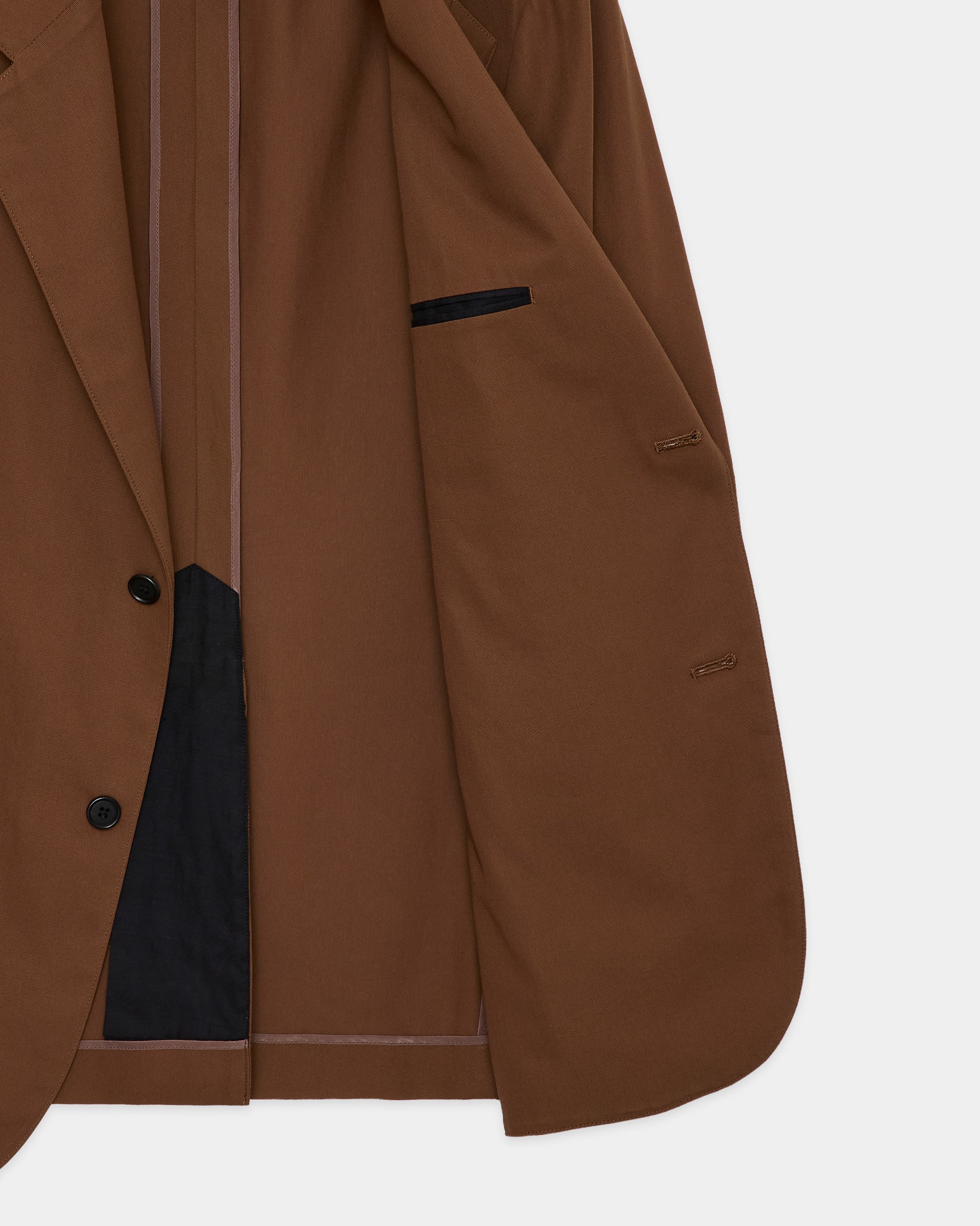 60/2オーガニック強燃ボイル3/2ツイル / サックコート, Burnt Umber