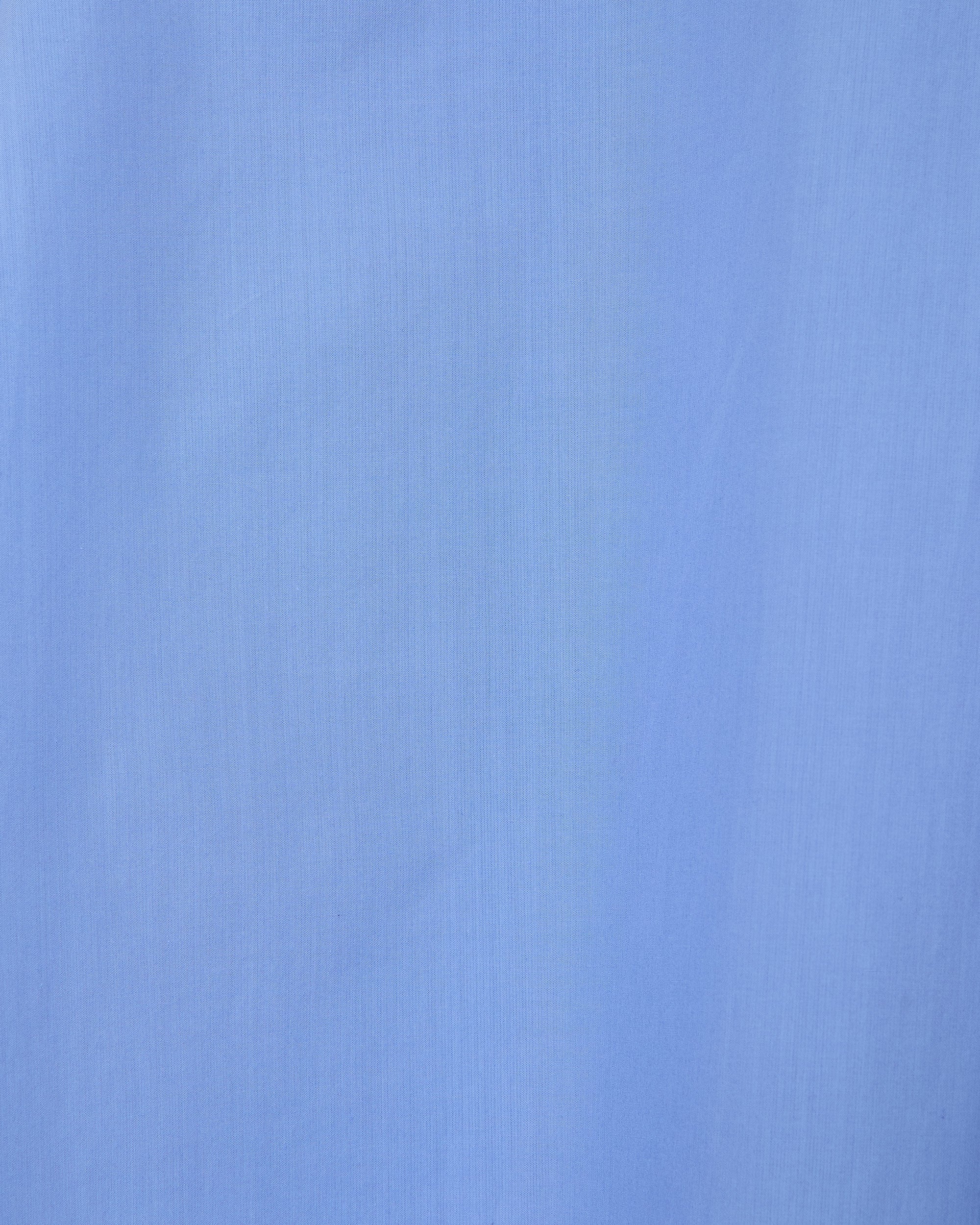 オーガニックGIZA80/1タイプライター / イタリアンオープンカラーシャツ, Saxe