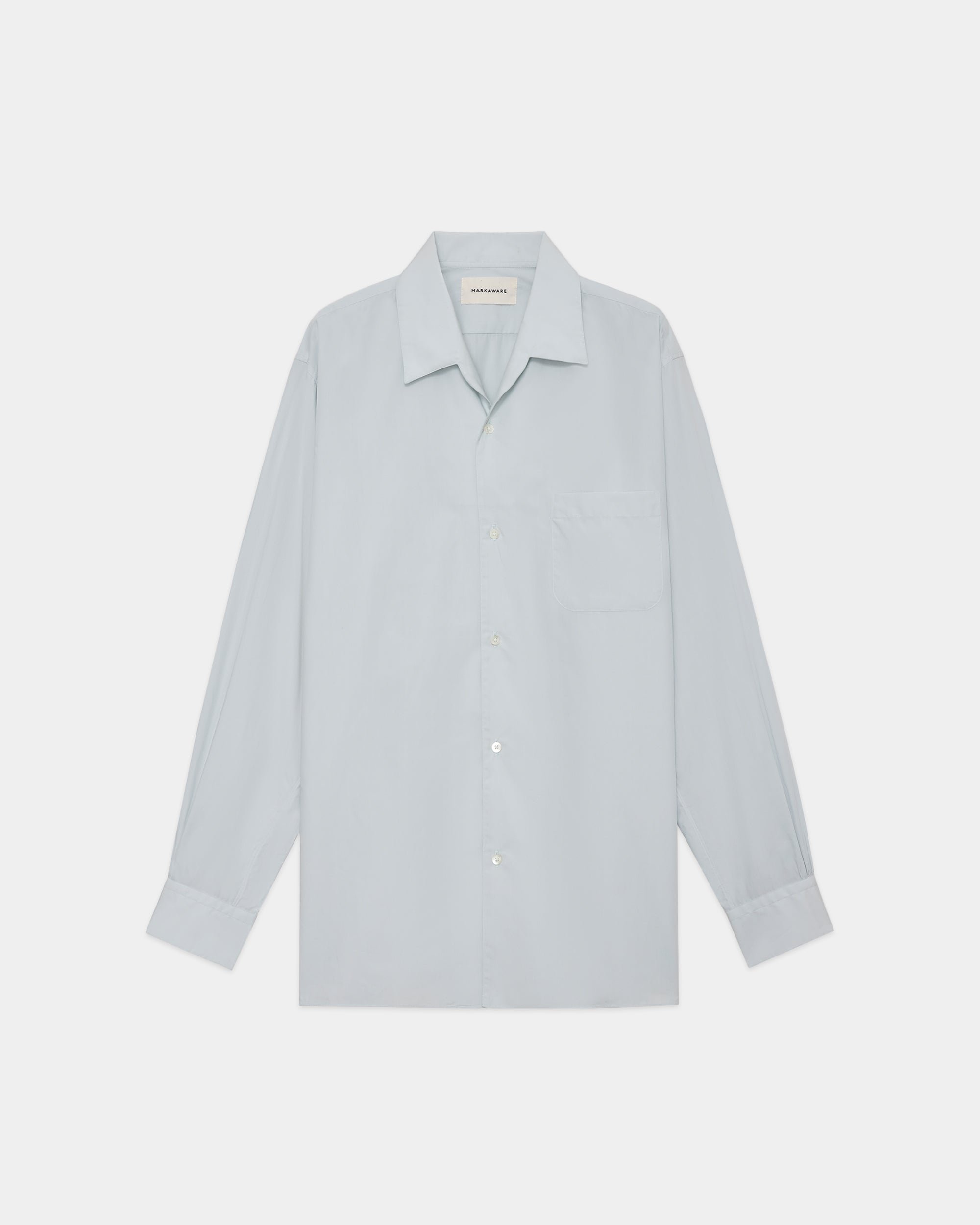 オーガニックGIZA80/1タイプライター / イタリアンオープンカラーシャツ, Ice