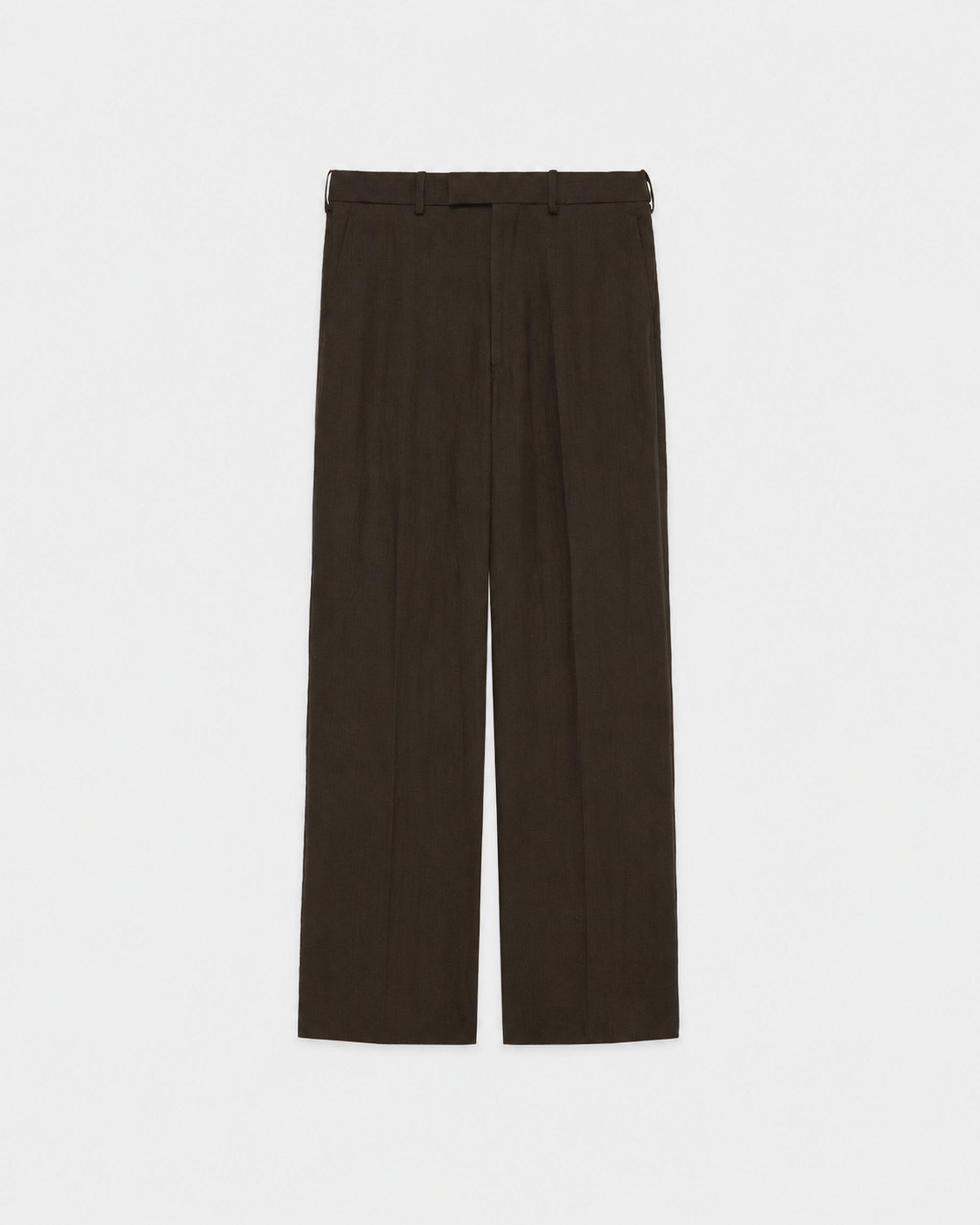【PARKING Exclusive】Organic Wool Survival Cloth® / Wide Straight Semi Easy Trousers, Dark Sage