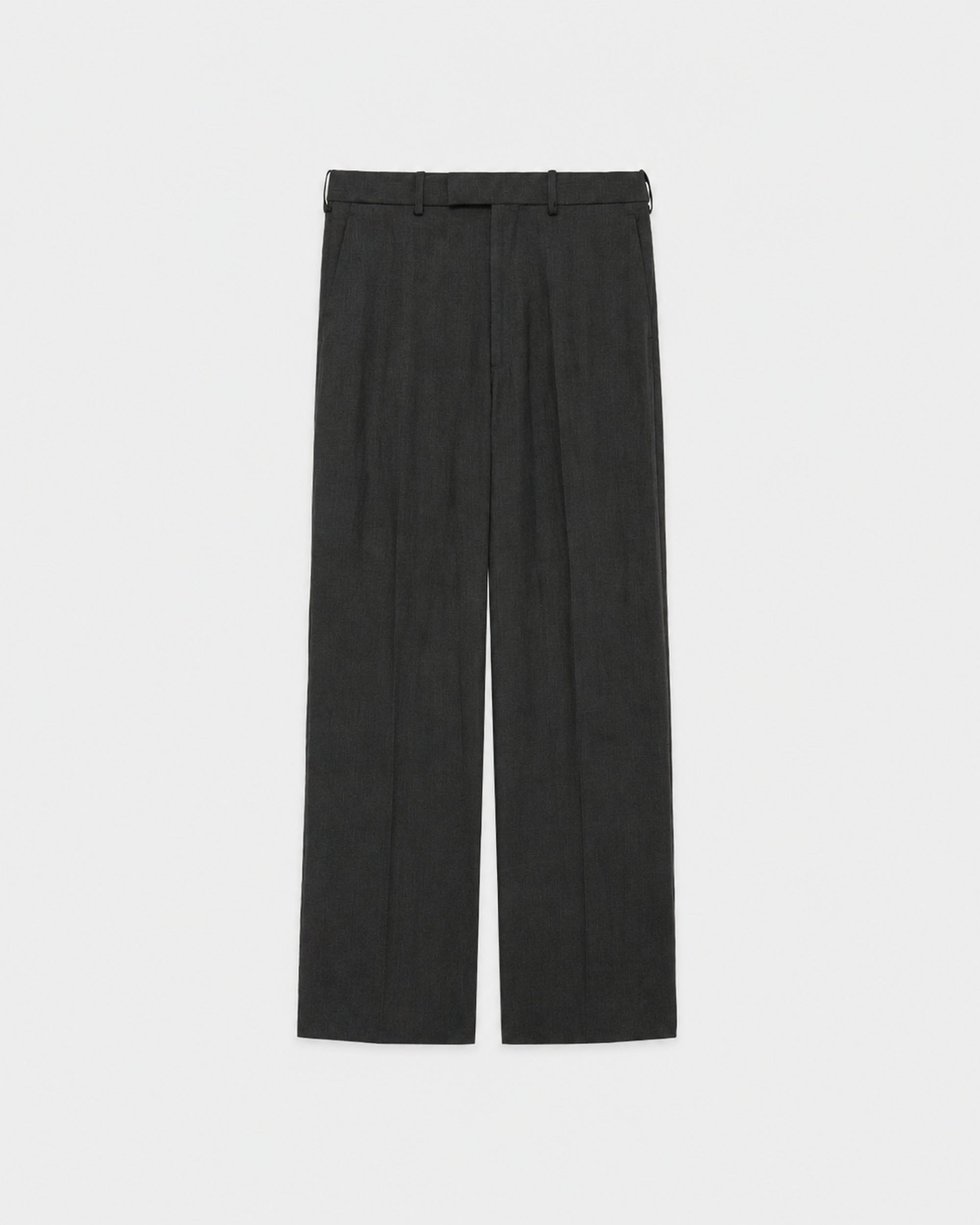 【PARKING Exclusive】Organic Wool Survival Cloth® / Wide Straight Semi Easy Trousers, Charcoal
