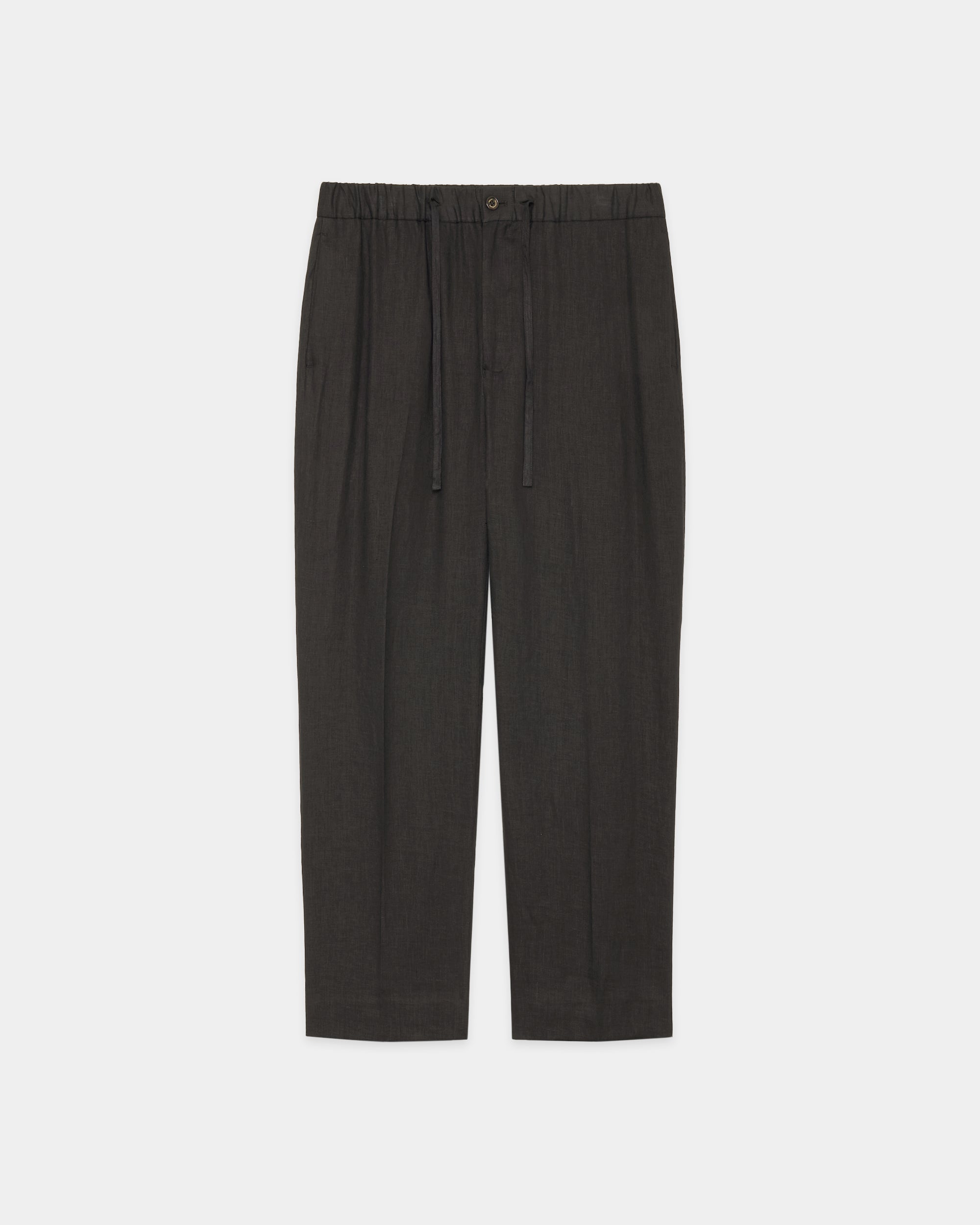 ヘンプ細布 / フラットテーパードイージートラウザーズ, Charcoal