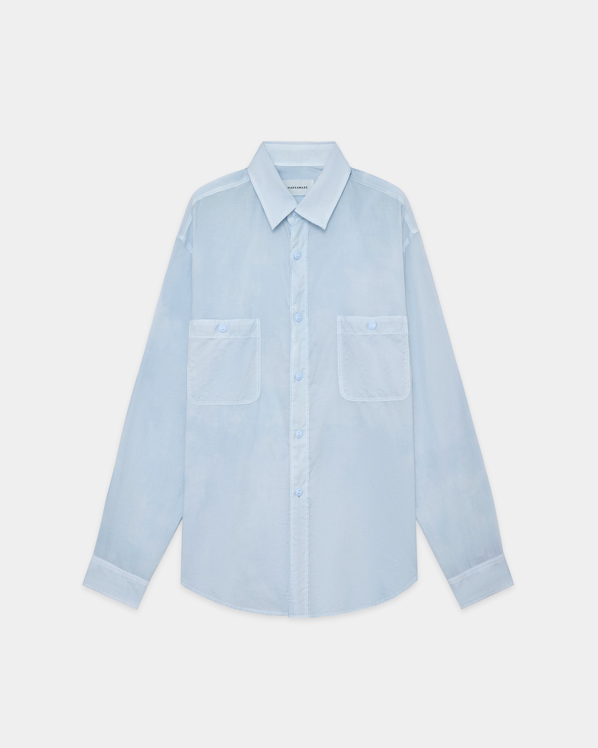 オーガニックGIZA90/1ローン / ツーポケットワークシャツ, Ice