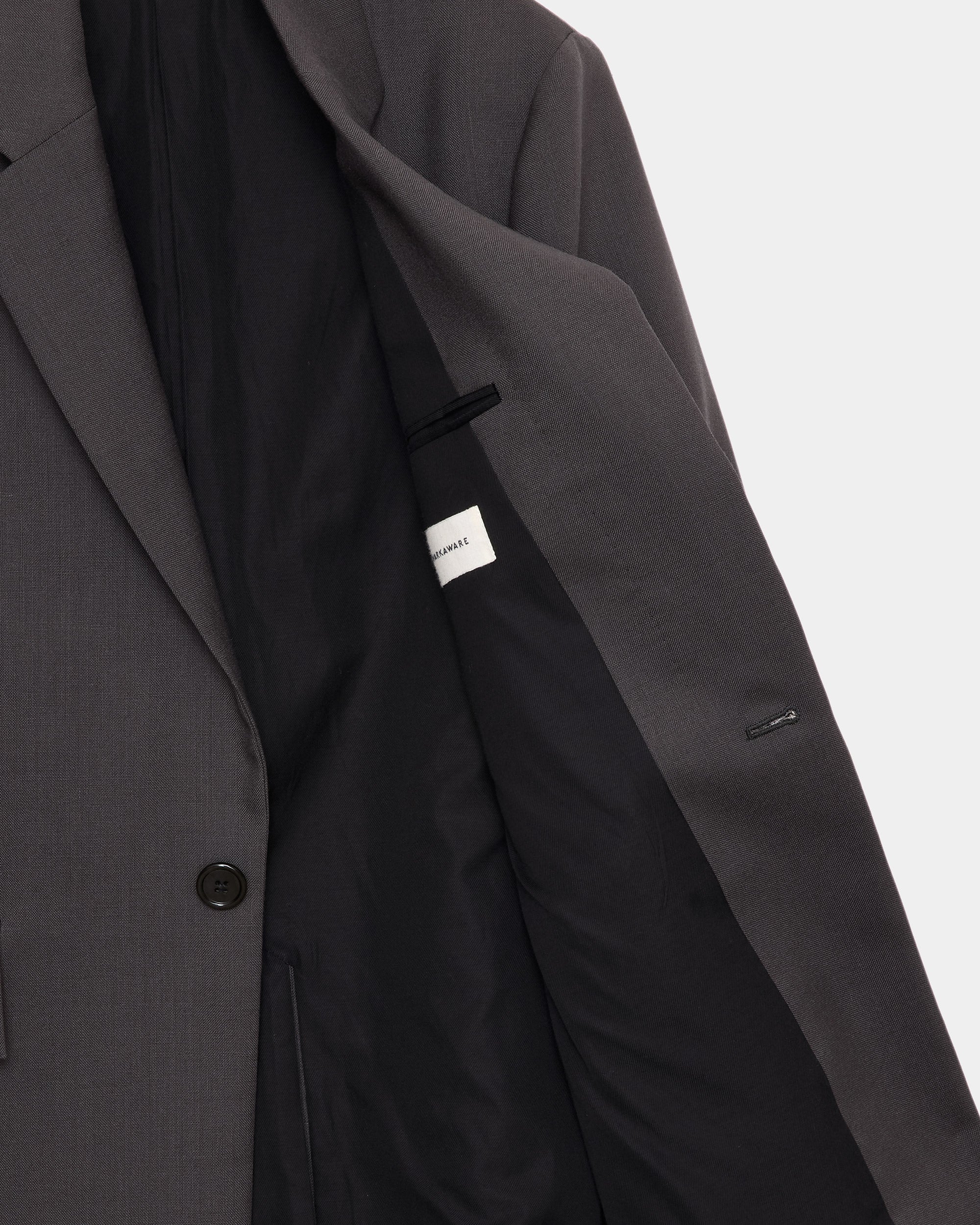 Heavy Organic Wool Tropical Square Jacket, Charcoal