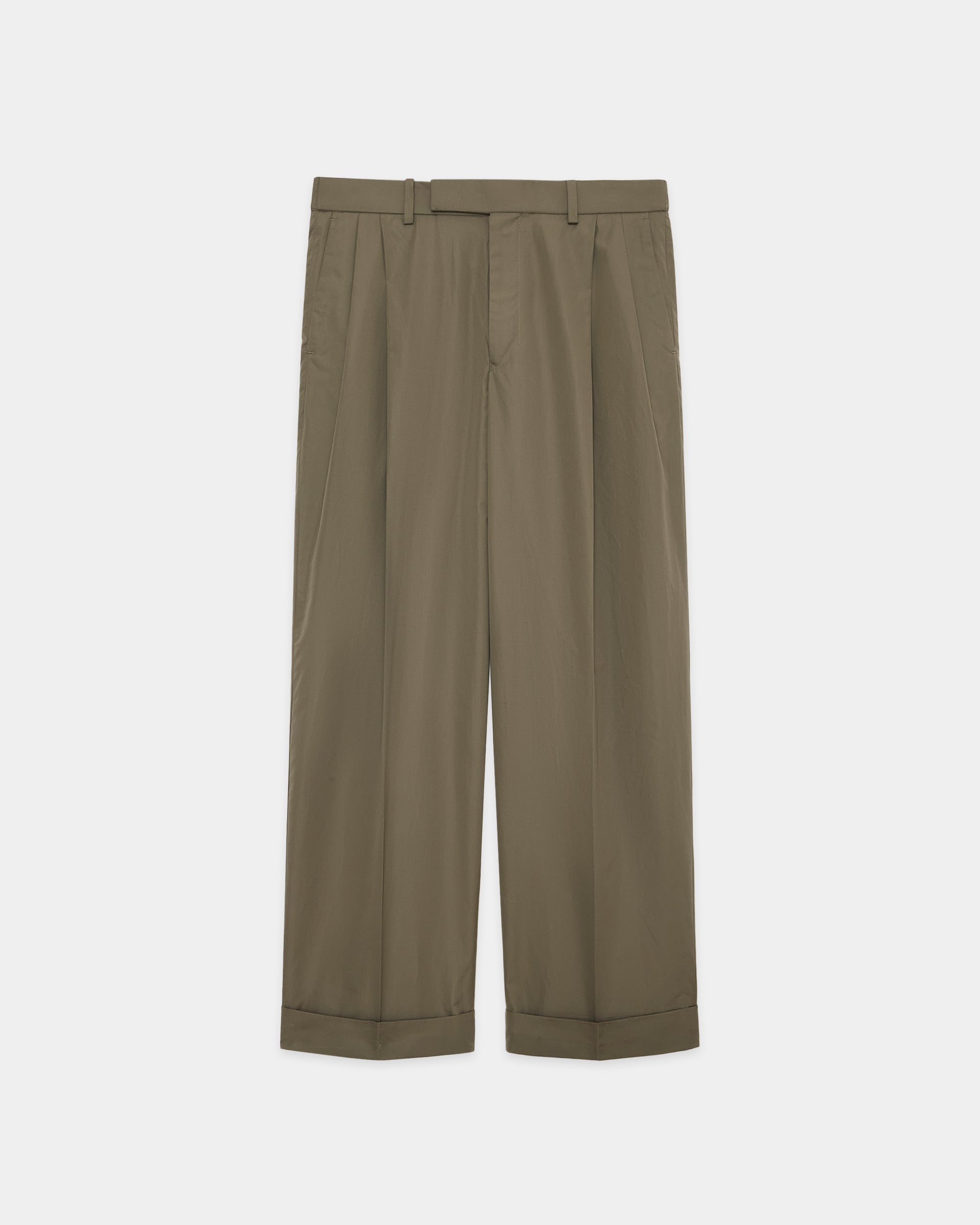 120/2オールウェザークロス	/ ダブルプリーテッドセミイージートラウザーズ, Sage Green