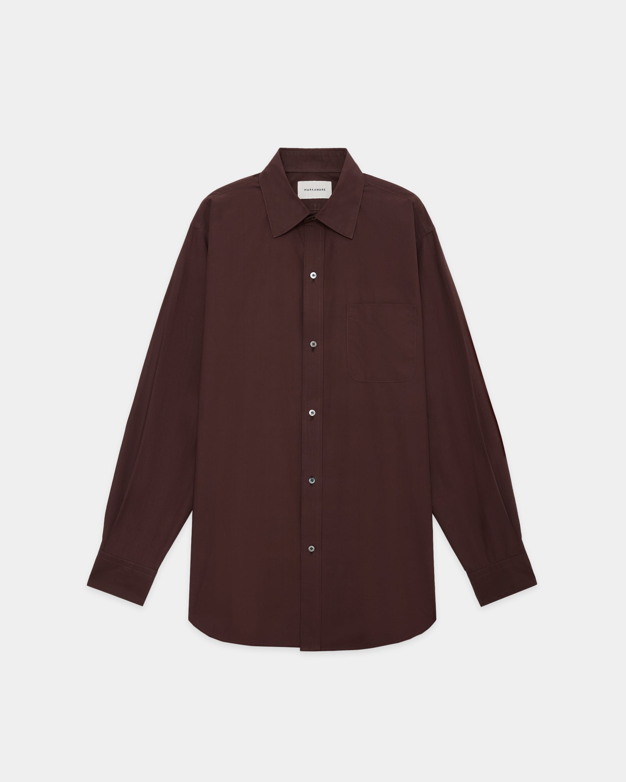 オーガニックGIZA80/1タイプライター / レギュラーフィットドレスシャツ, Brown