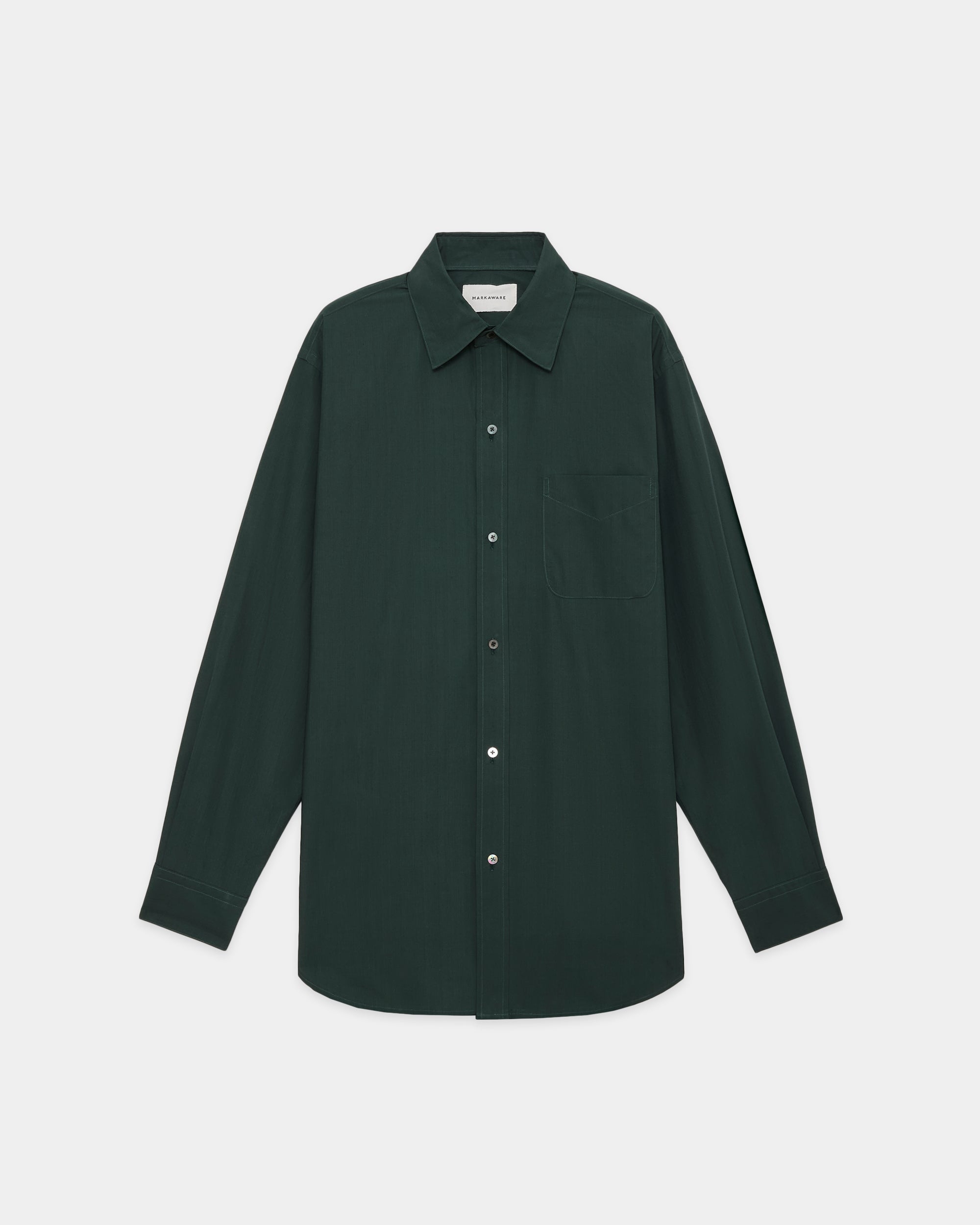 オーガニックGIZA80/1タイプライター / レギュラーフィットドレスシャツ, Dark Slate Green