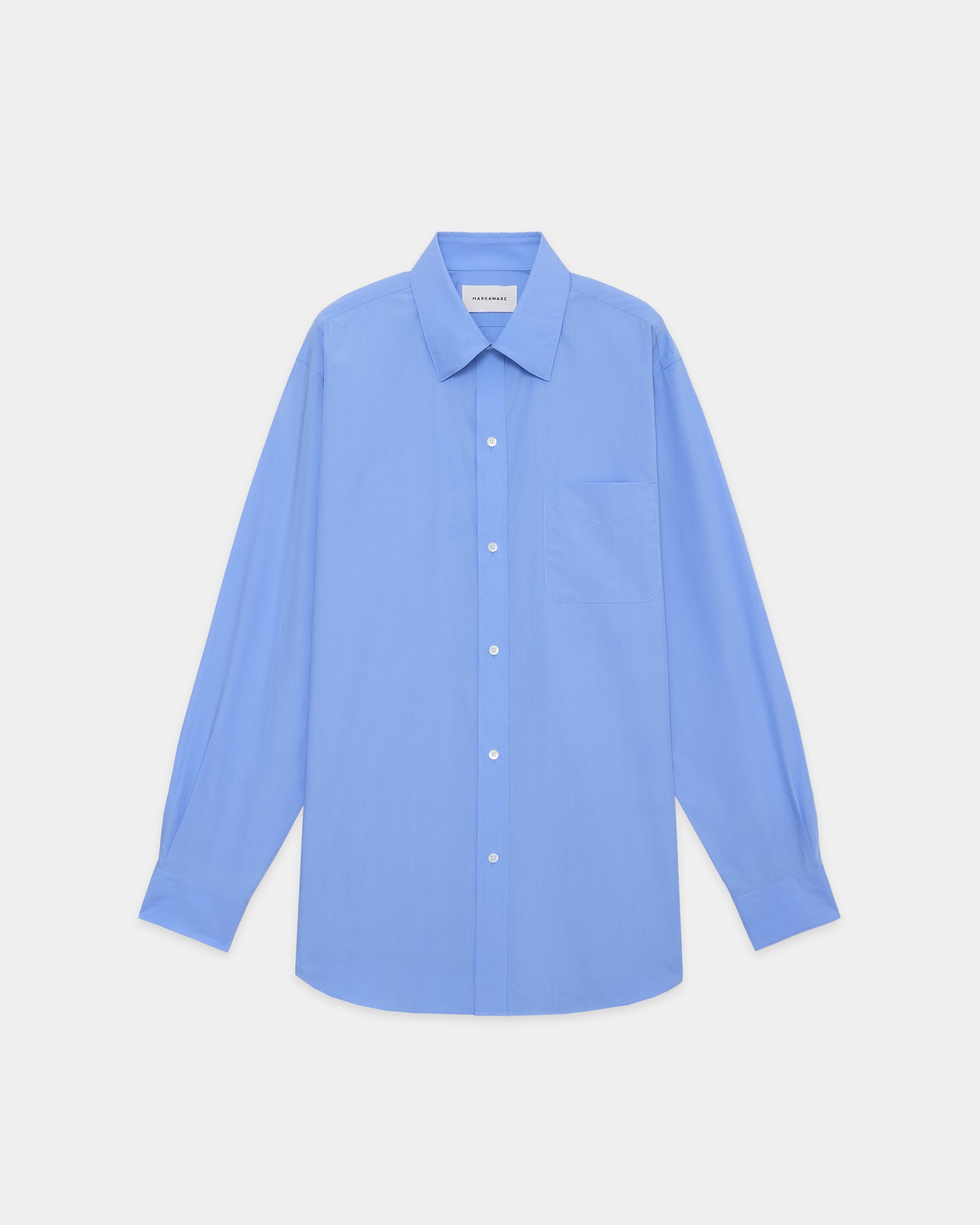 オーガニックGIZA80/1タイプライター / レギュラーフィットドレスシャツ, Saxe