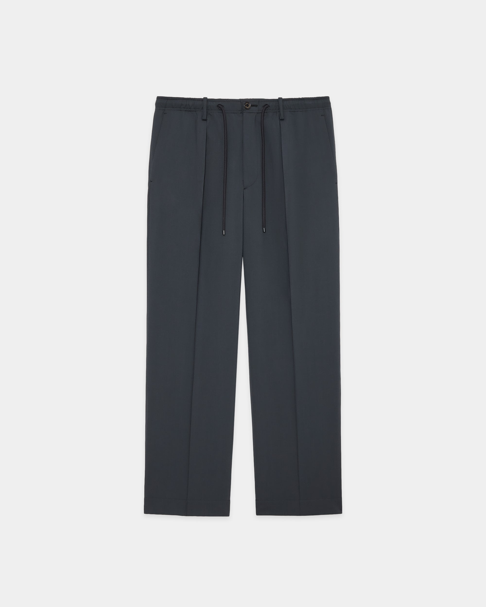 オーガニックウール2/80トロピカル / ワンタックテーパードイージーパンツ, Charcoal