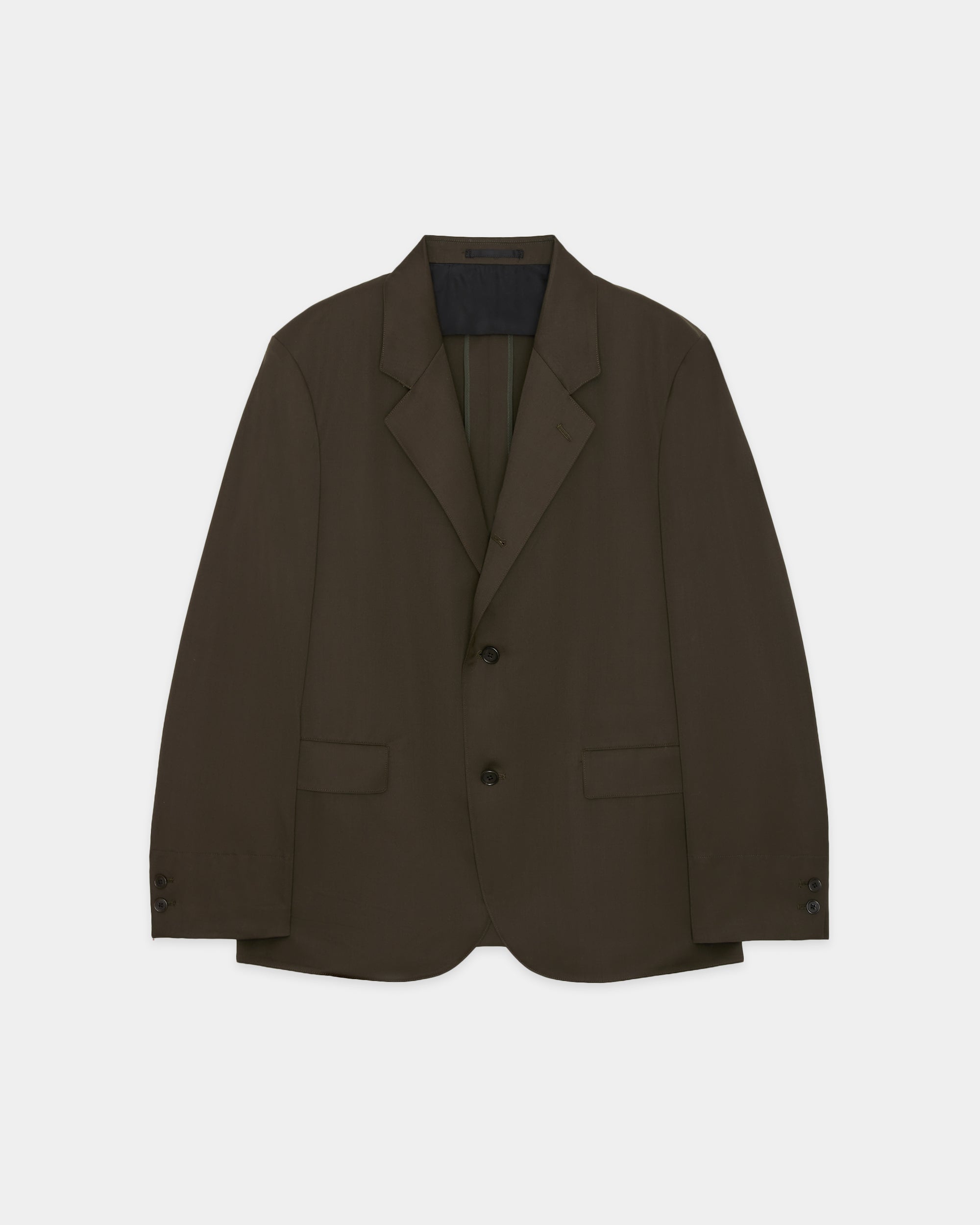 オーガニックウール 2/80 ギャバジン / サックコート, Dark Olive
