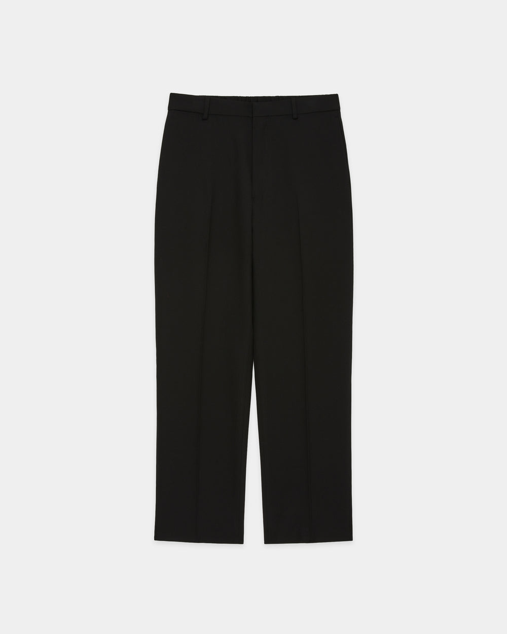 3/60 オーガニックウールサバイバルクロス® / フラットテーパードトラウザーズ, Black