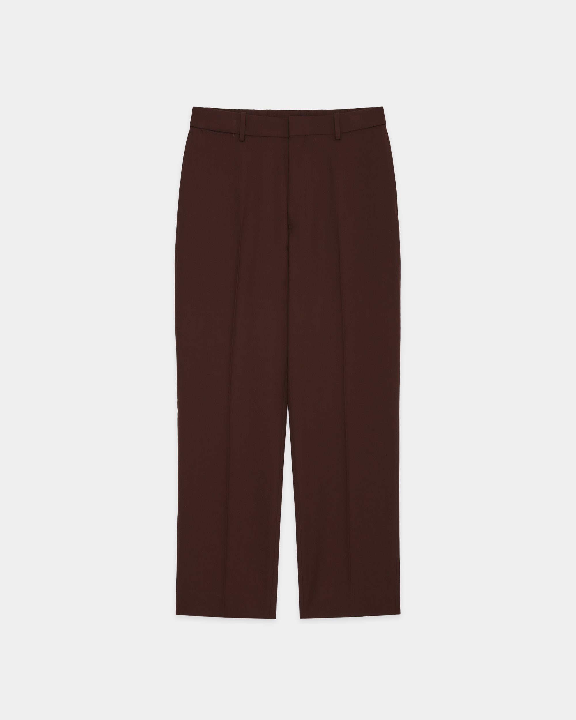 3/60 オーガニックウールサバイバルクロス® / フラットテーパードトラウザーズ, Dark Brown