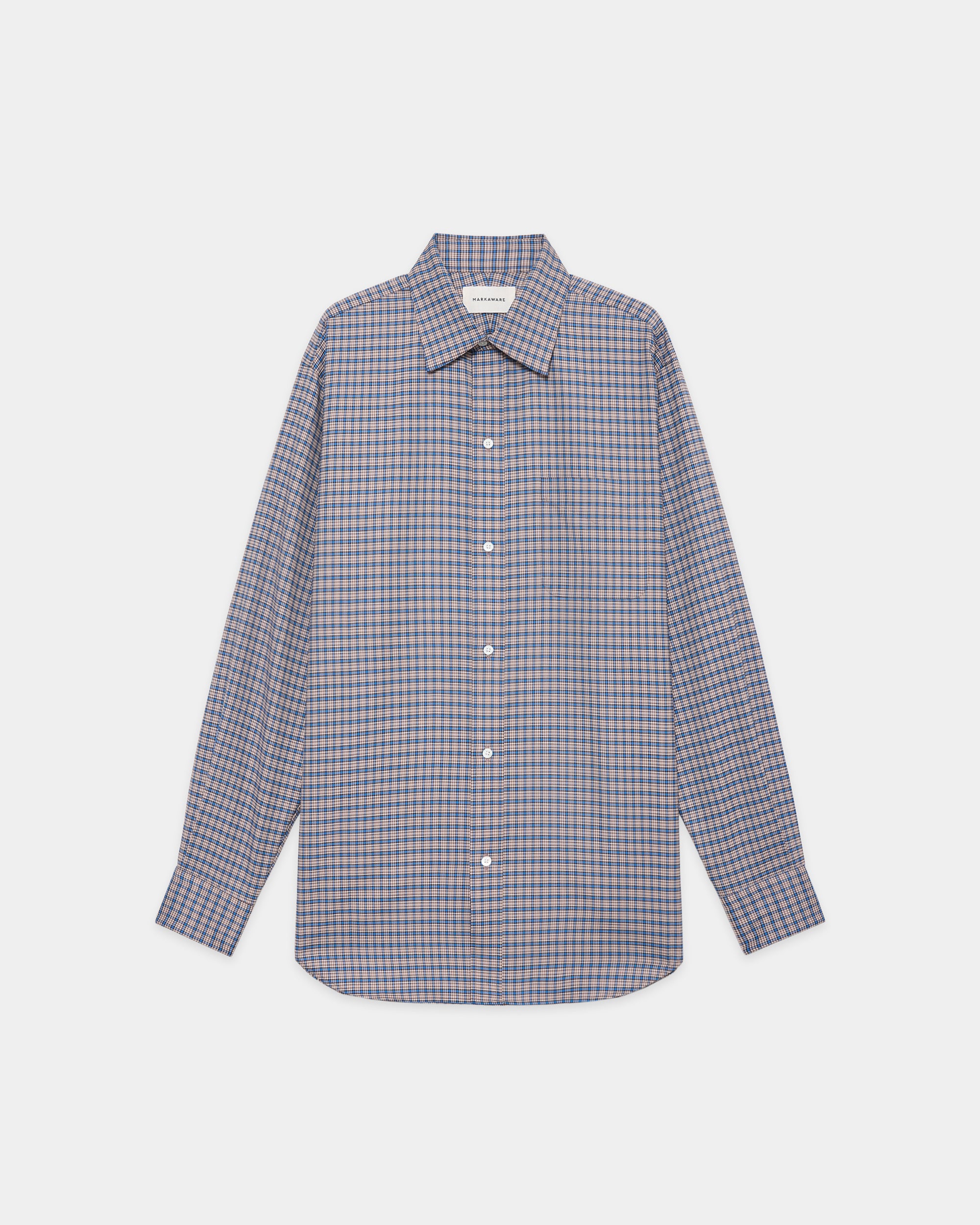 スーパー160s 防縮ウールオックスフォード / レギュラーフィットドレスシャツ, Brown Check