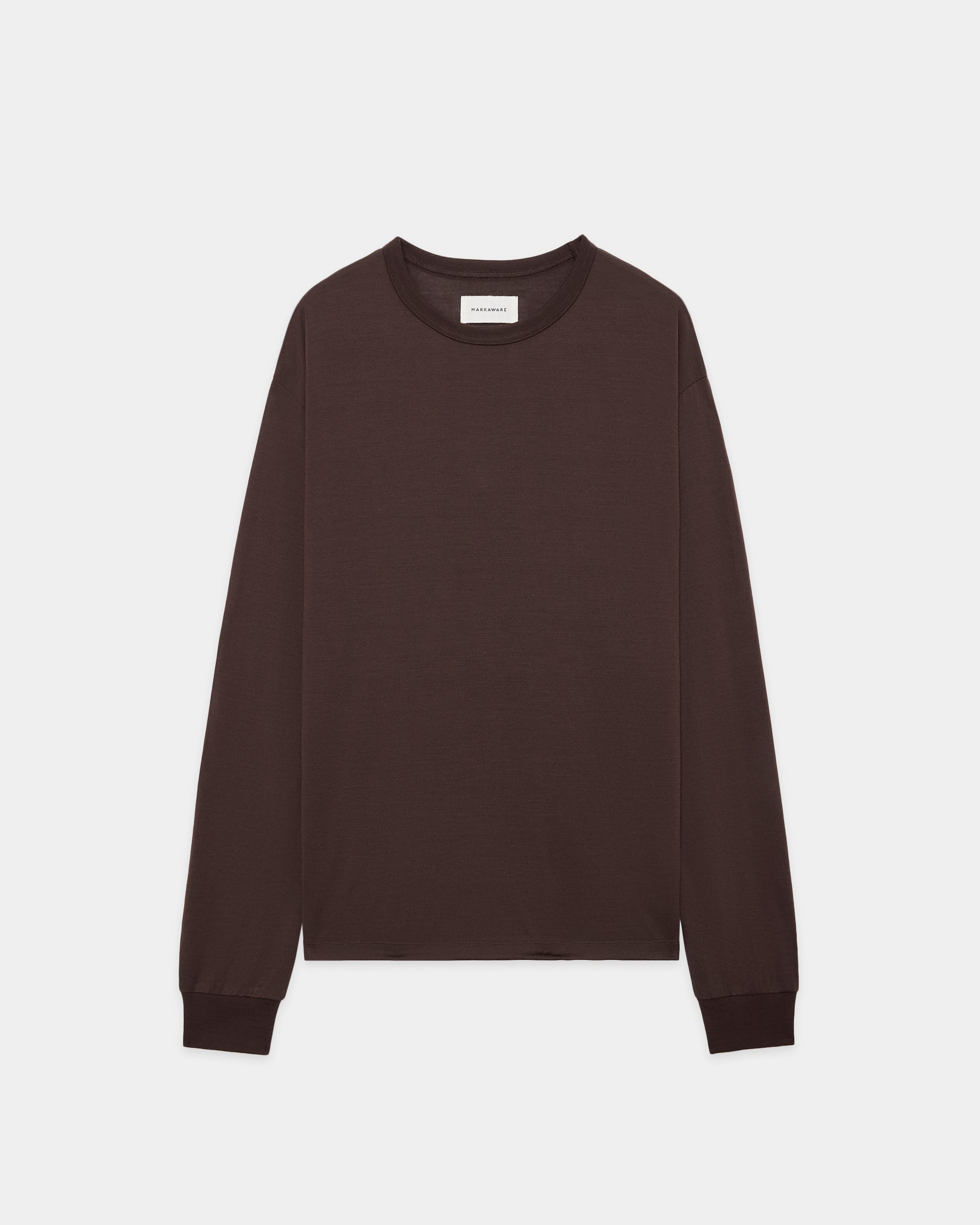 スーパー160sウール 防縮天竺 / リラックスドフィットL/S Tee, Olive Drab