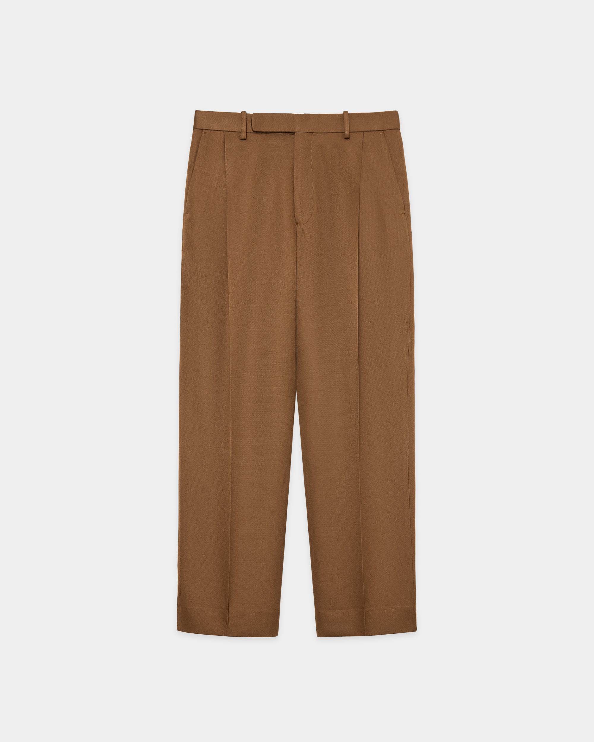 Bratac Silk × Organic Wool Double Cloth / Anton Trousers, Amber