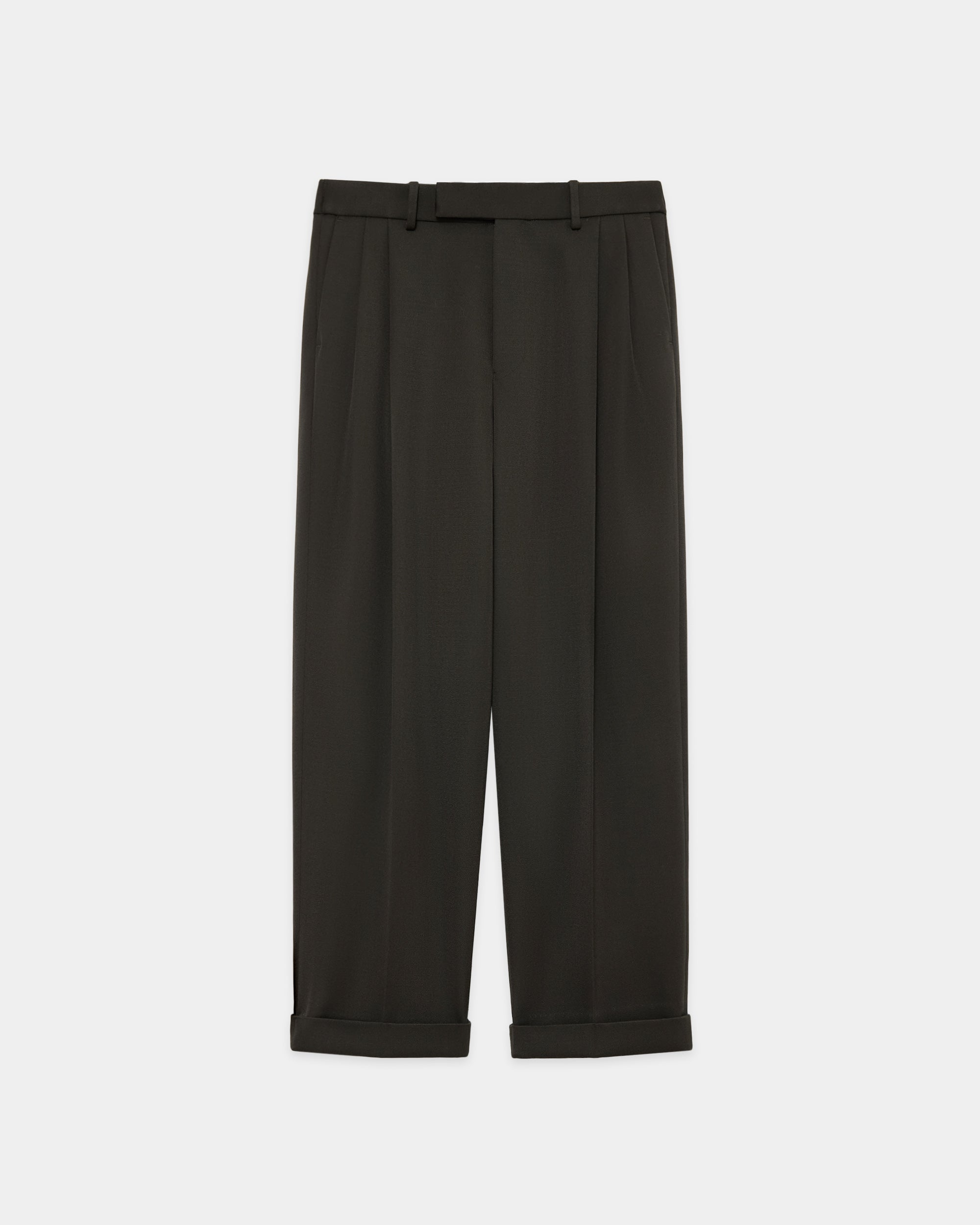 ポロワースタキシードクロス / ダブルプリーテッドセミイージートラウザーズ, Dark Olive
