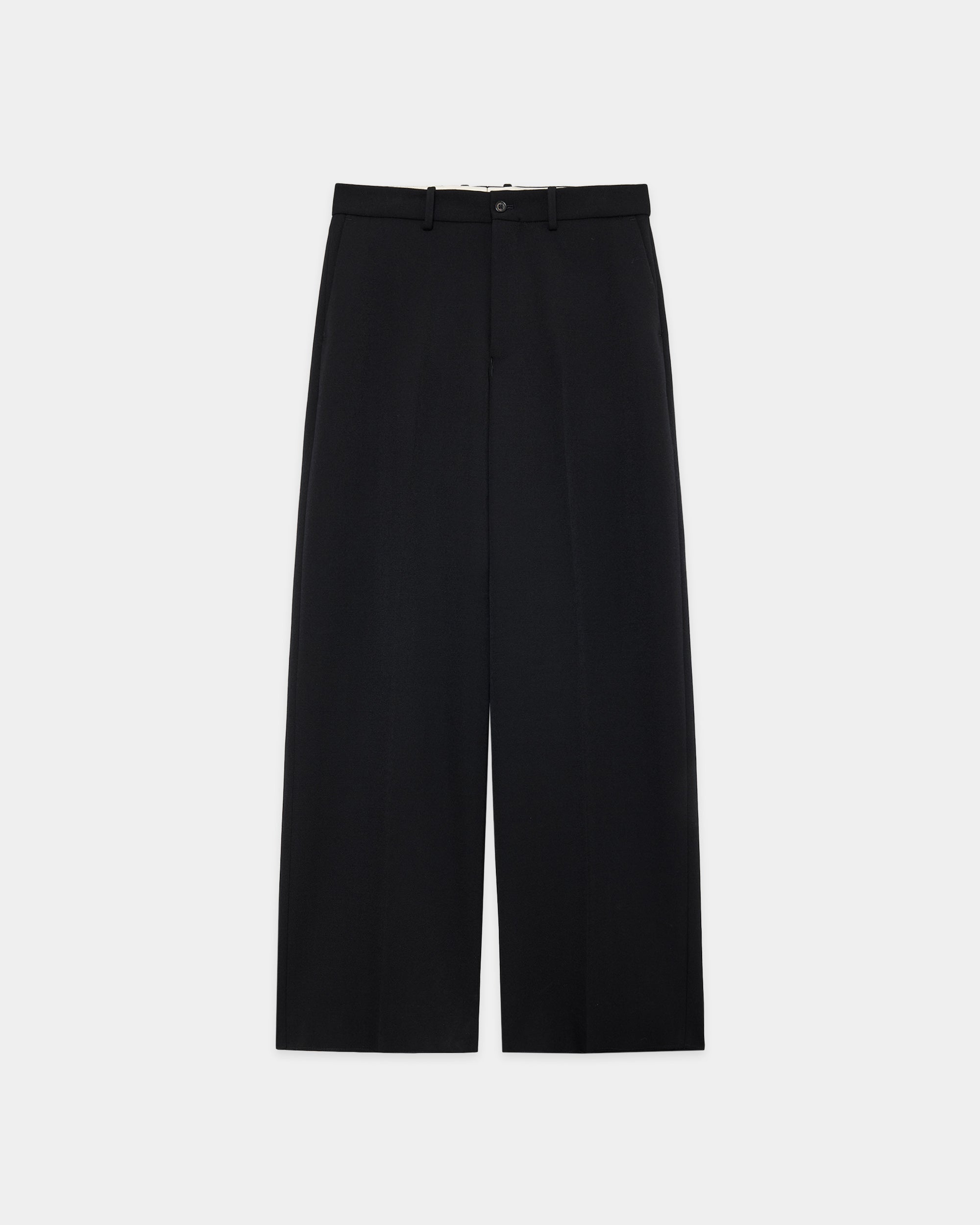 ポロワースタキシードクロス / フラットフロントワイドトラウザーズ, Black