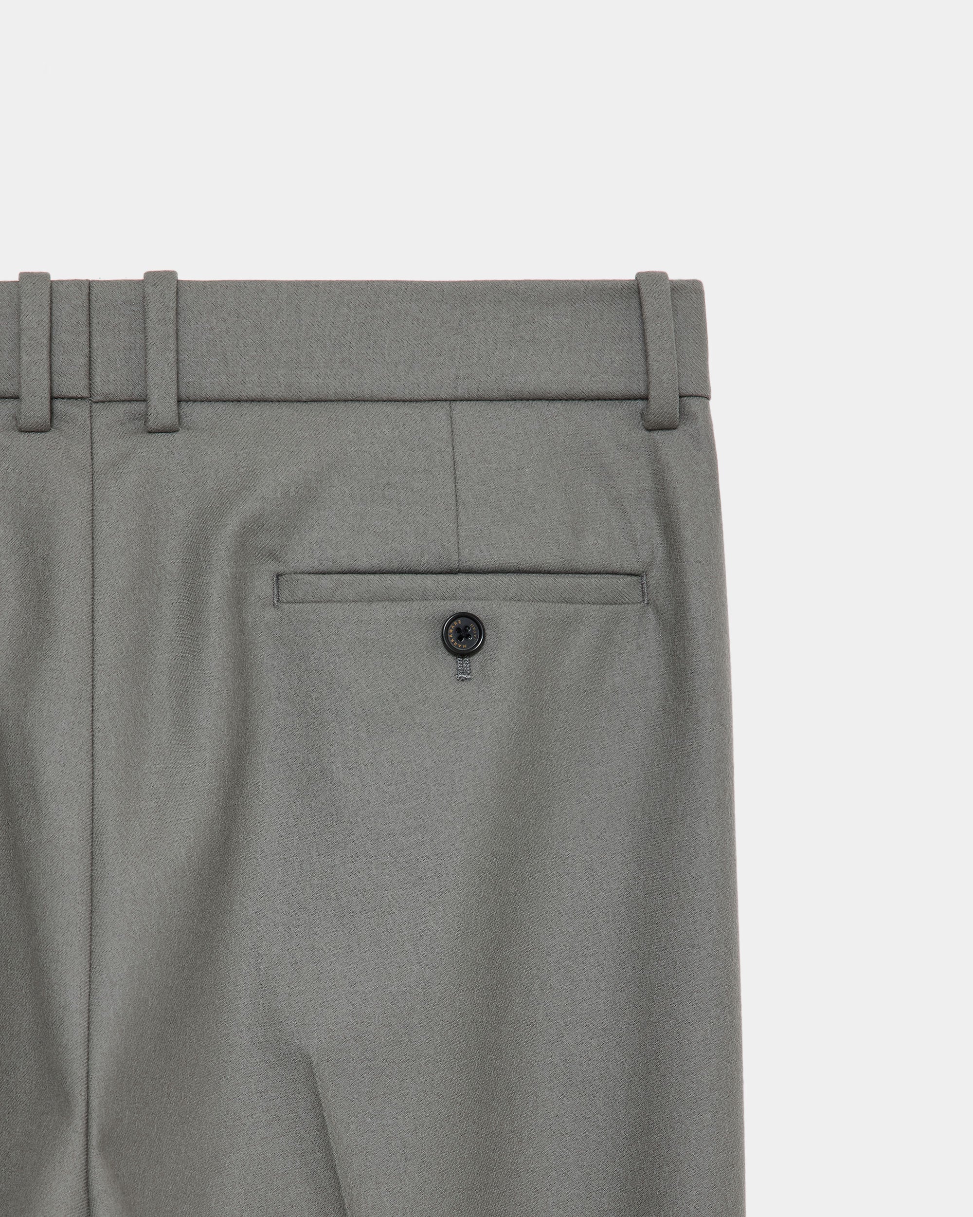 2/2/96 Wool Flannel / Double Pleated Straight Trousers, Steel Gray