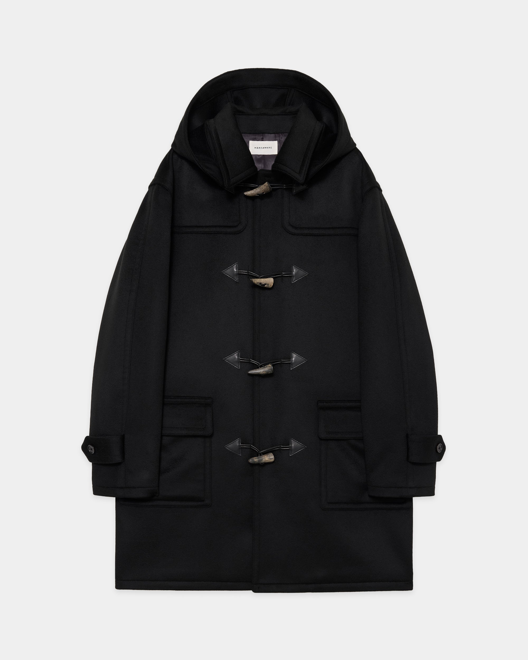 カシミヤリバー / ダッフルコート, Black