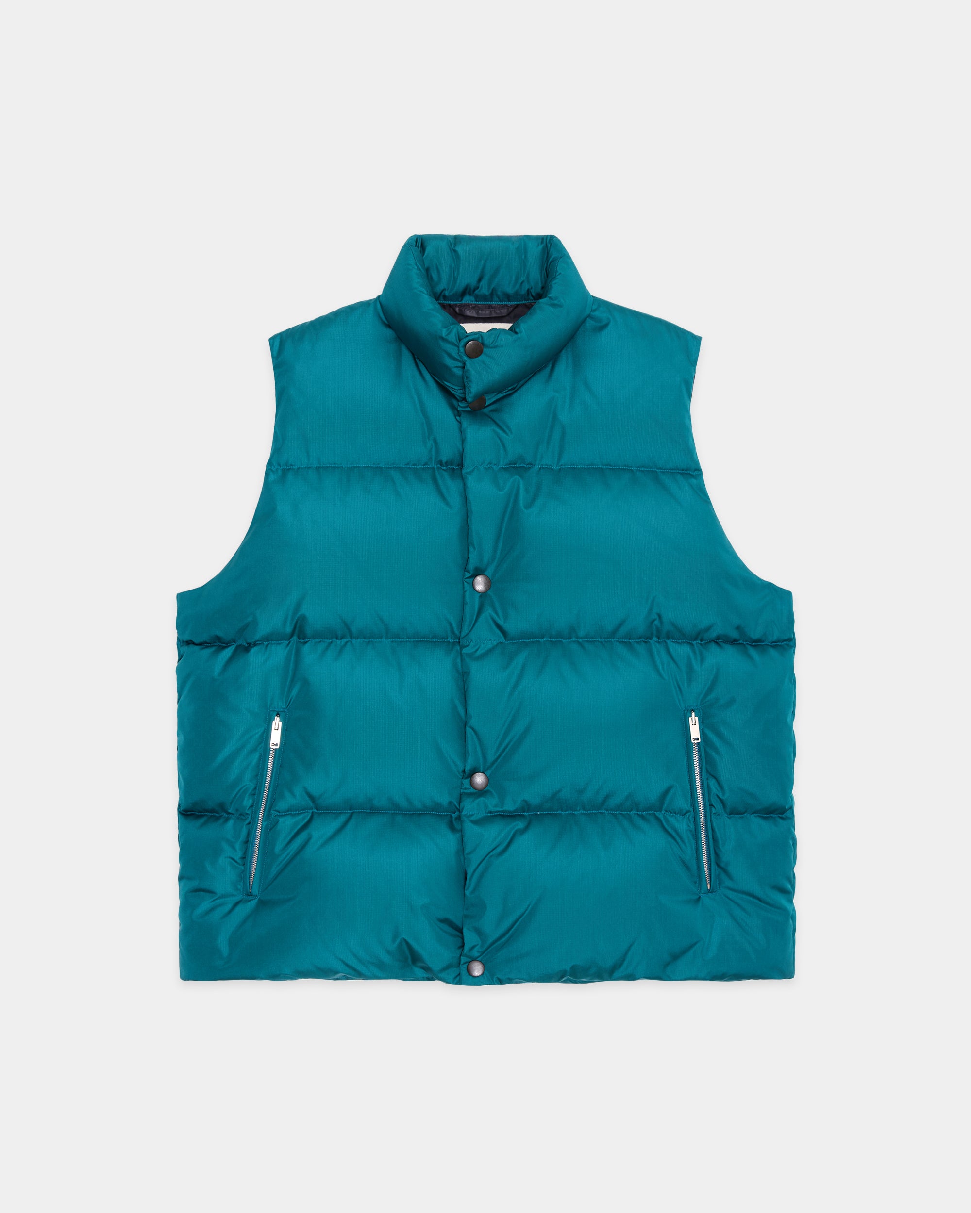 Bratac Silk Ripstop / Alpine Short Down Vest, Cerulean Blue