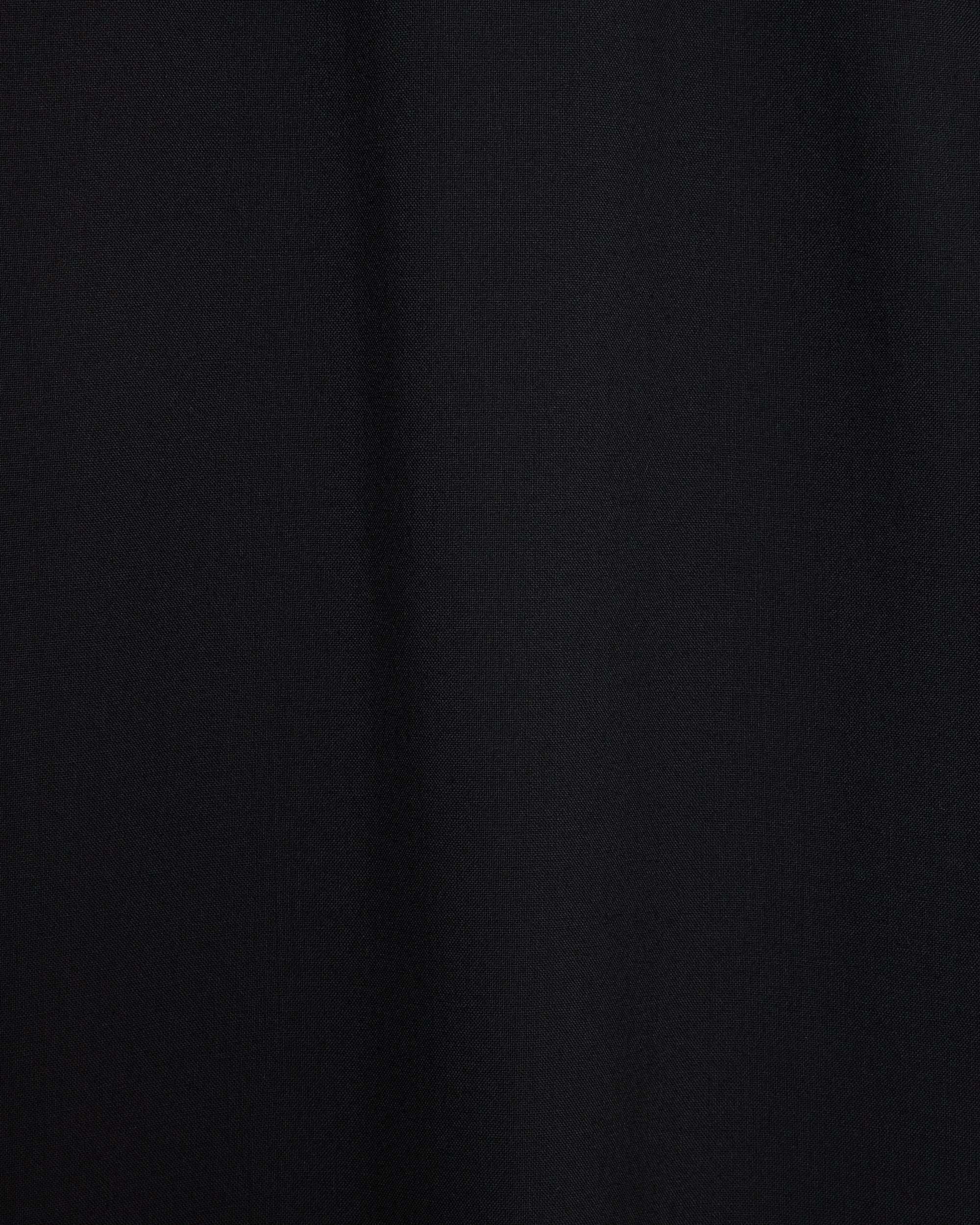 【PARKING別注】 オーガニックウール2/80トロピカル / フラットフロントワイドイージートラウザーズ, Black