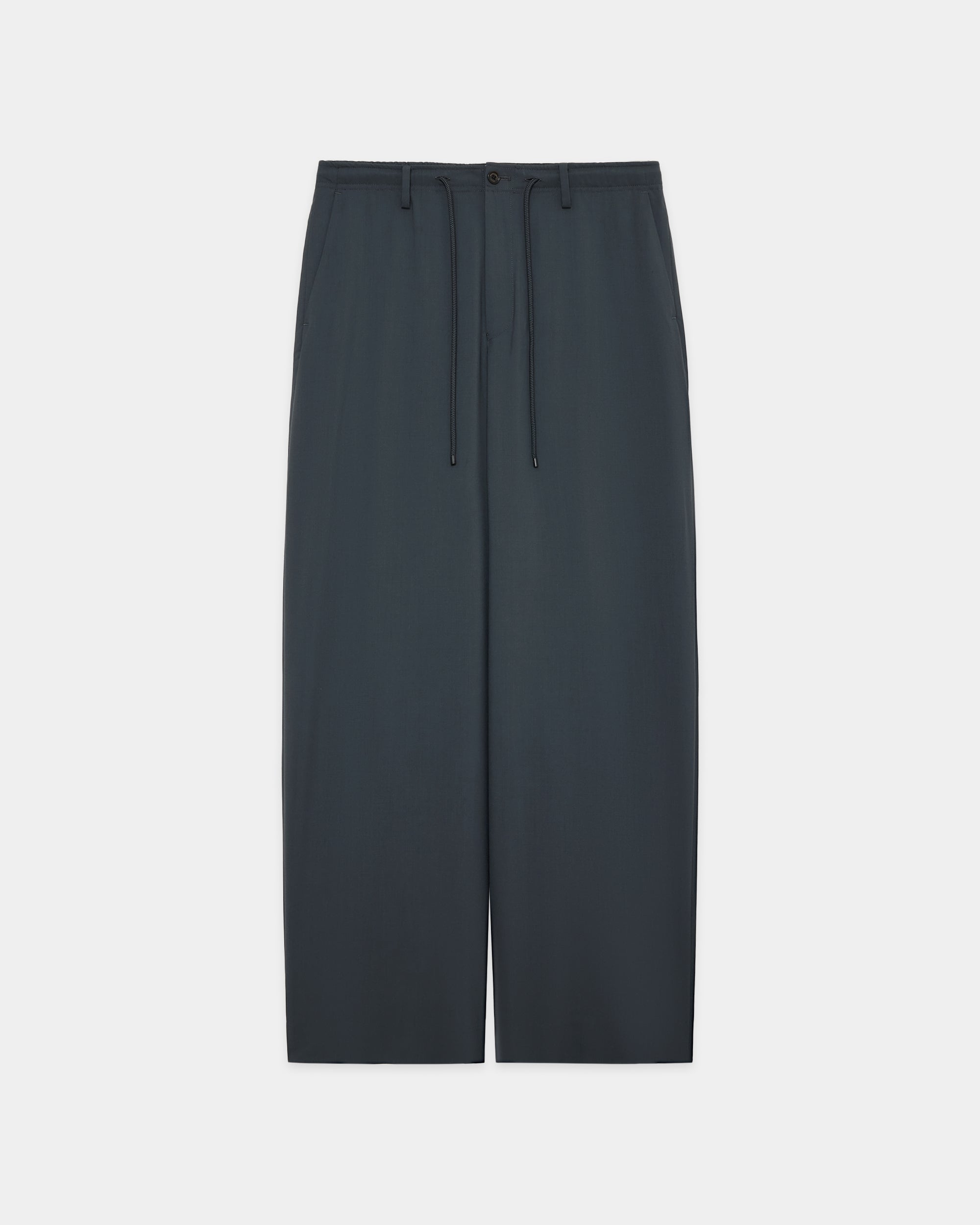 【PARKING別注】 オーガニックウール2/80トロピカル / フラットフロントワイドイージートラウザーズ, Charcoal