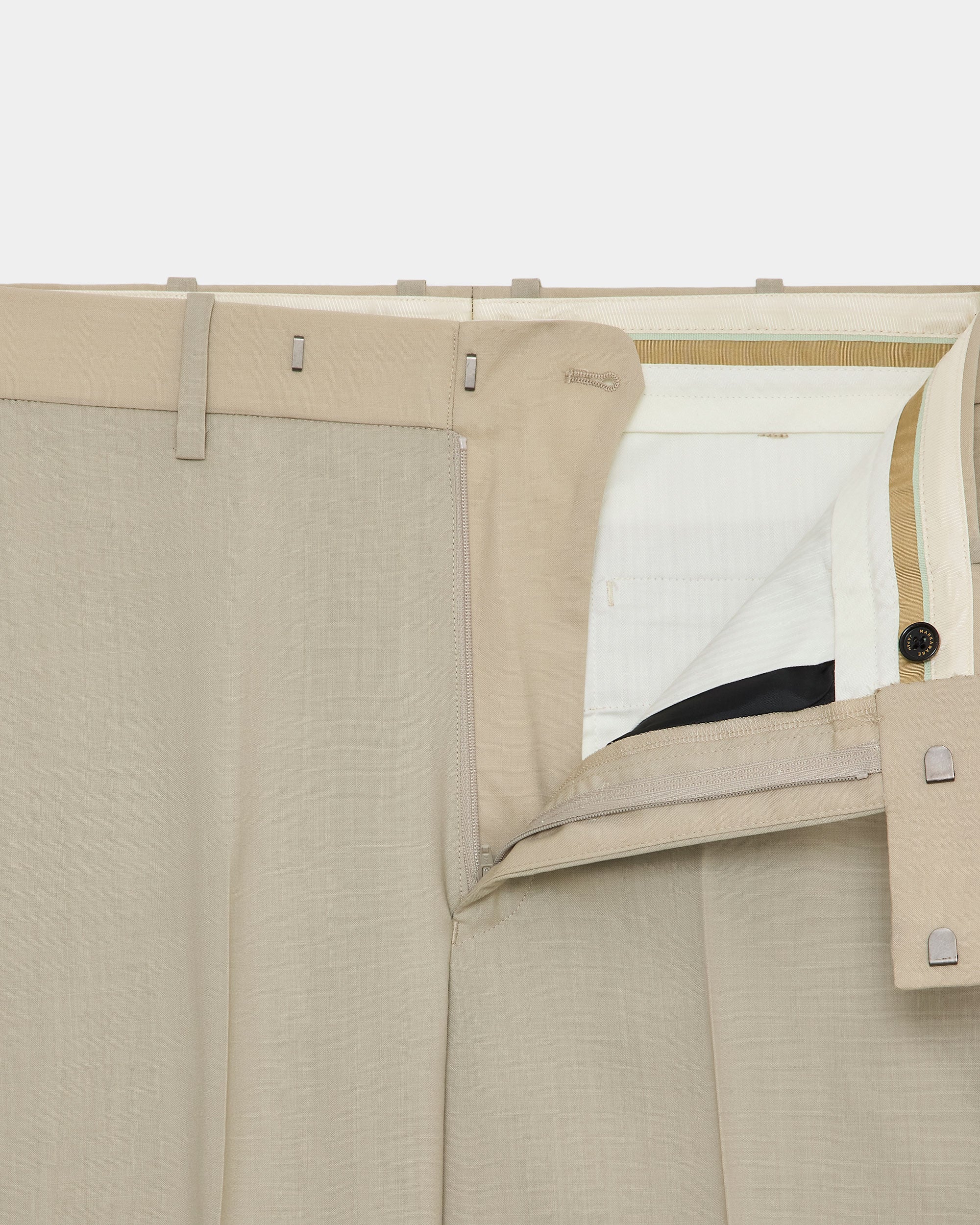 【PARKING別注】 オーガニックウール2/80トロピカル / スリムストレートトラウザーズ, Beige