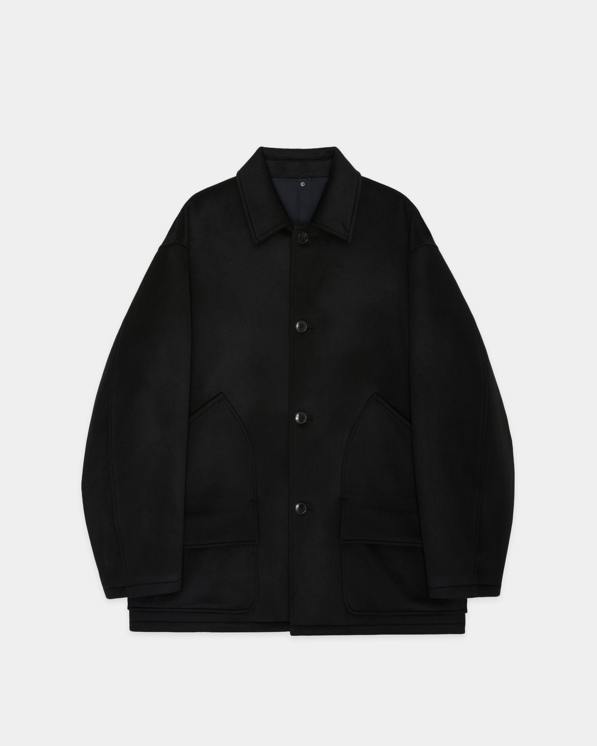 【PARKING別注】カシミヤリバー / シャスールジャケット, Black