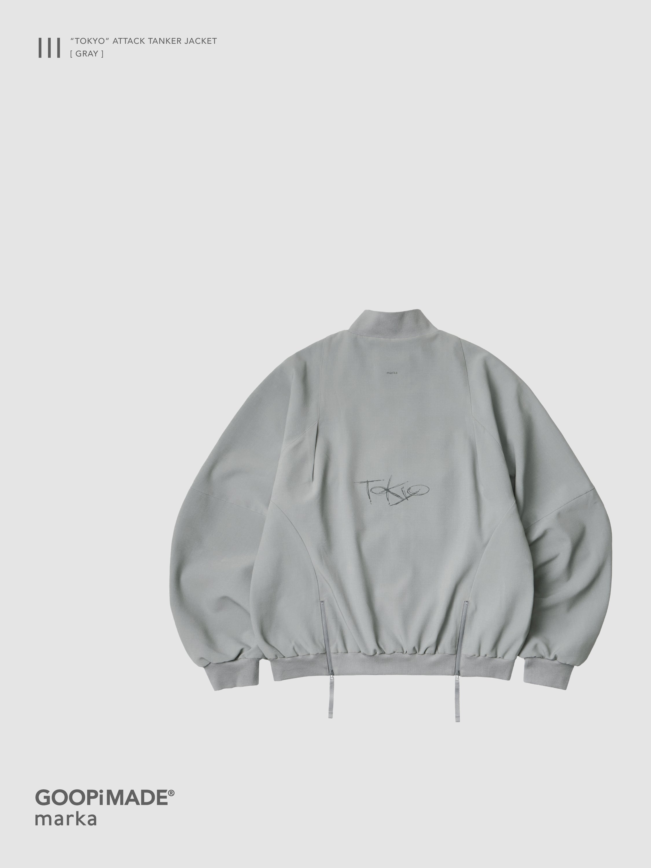 【GOOPiMADE x marka】 III / “TOKYO” Attack Tanker Jacket, Gray