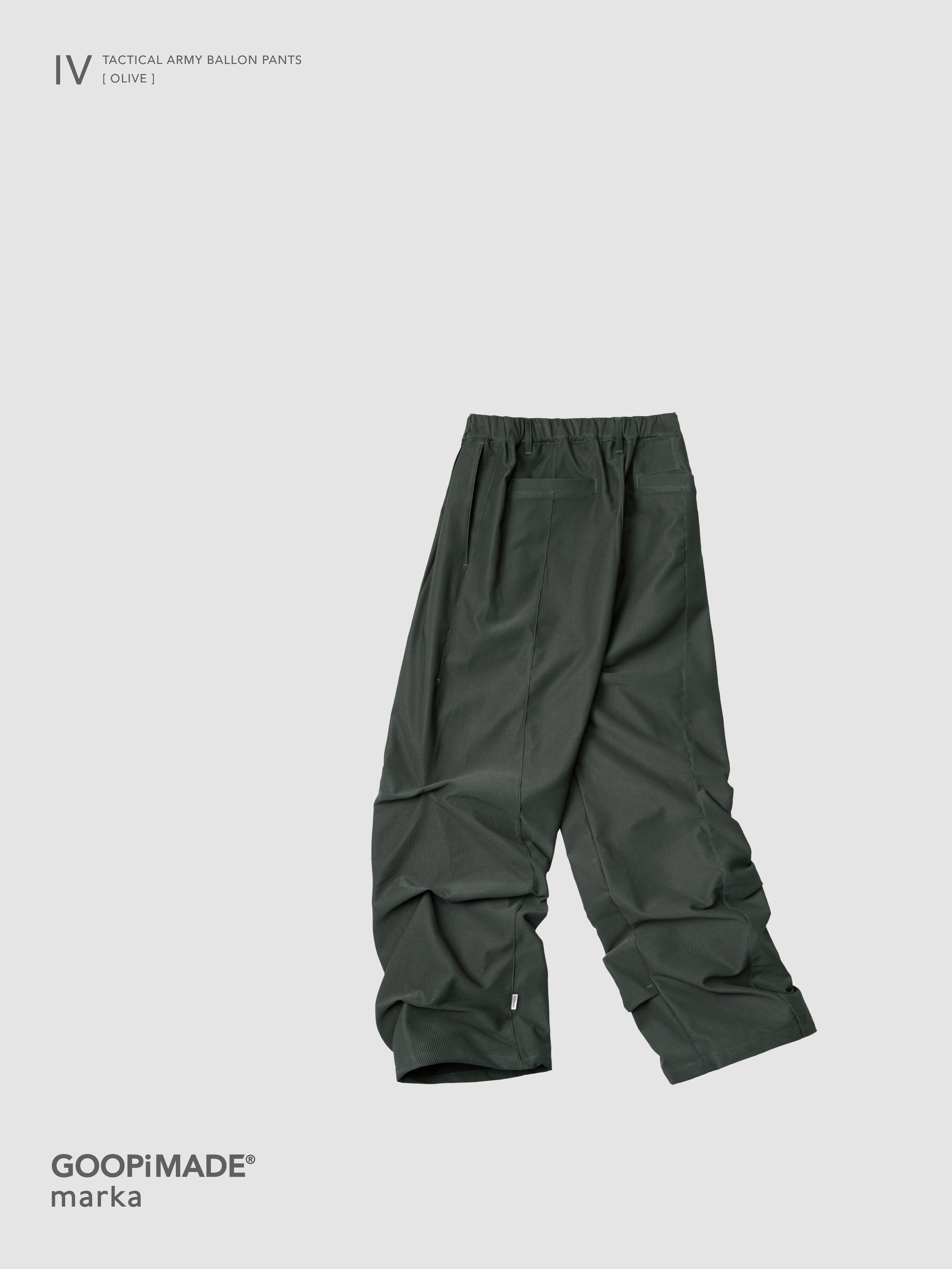 【GOOPiMADE x marka】  IV / Tactical Army Balloon Pants, Olive