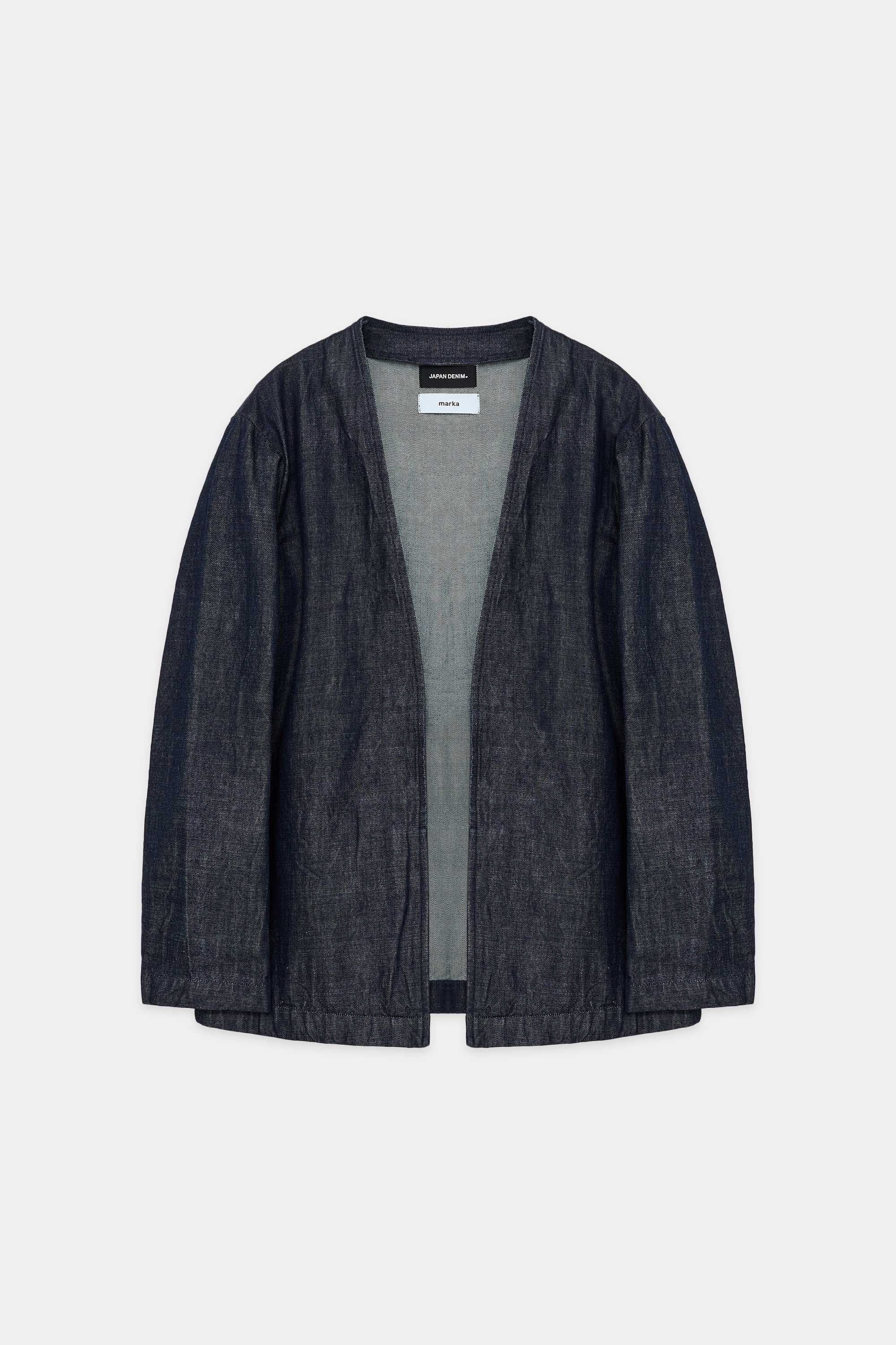 10oz ORGANIC COTTON DENIM “JAPANDENIM” MINIMALIST CARDIGAN, Indigo