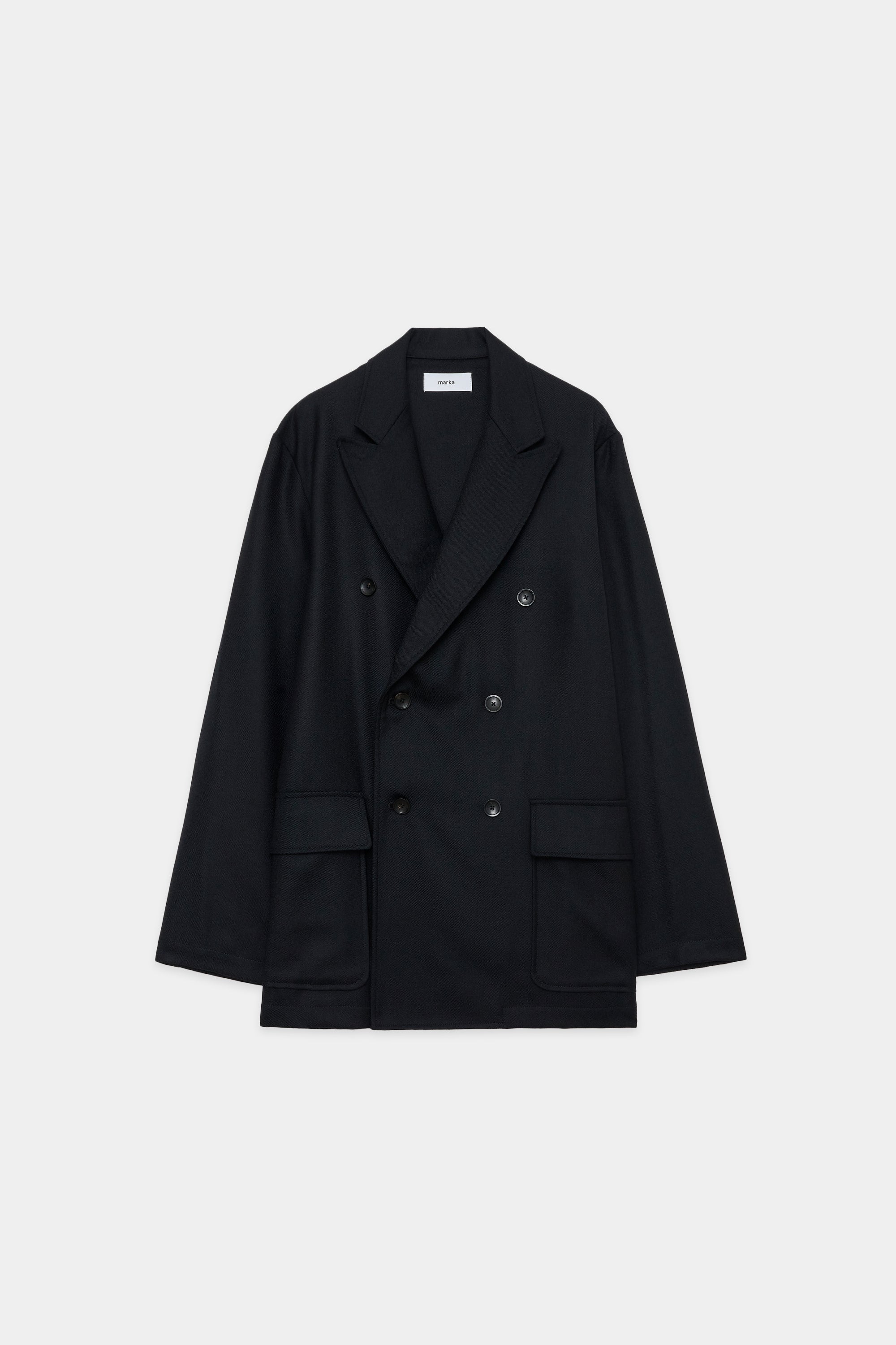 2/48 WOOL SOFT SERGE W.B SHIRT JACKET, Black – MARKAWARE