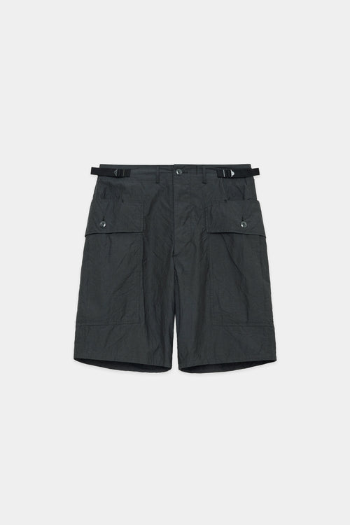 60/- ORGANIC COTTON TYPEWRITER JUNGLE FATIGUE SHORTS, Charcoal