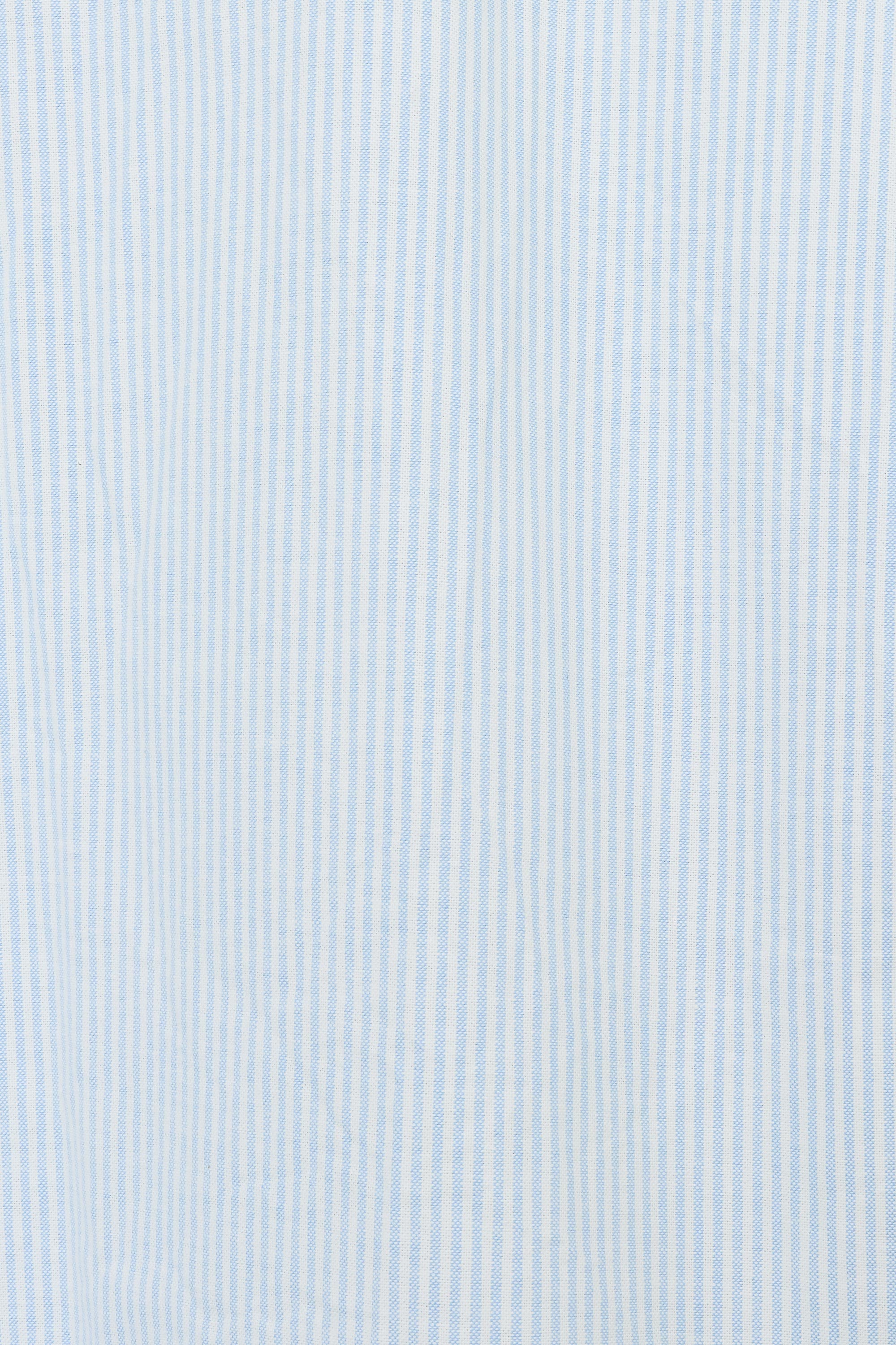 オーガニックコットンオックスストライプ / ワークシャツ S/S, Saxe Stripe
