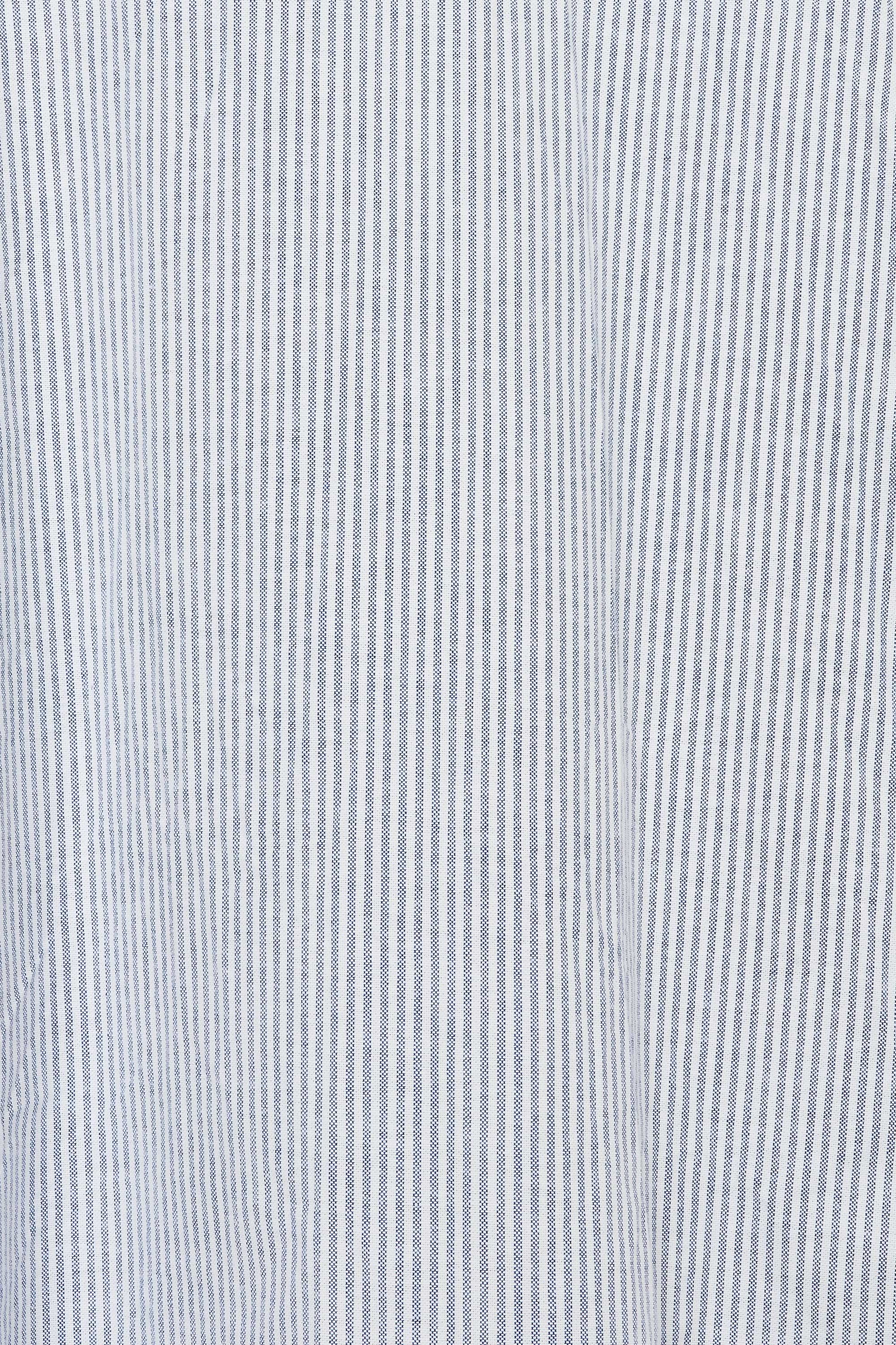 ORGANIC COTTON OXFORD STRIPE WORK SHIRT S/S, Navy Stripe