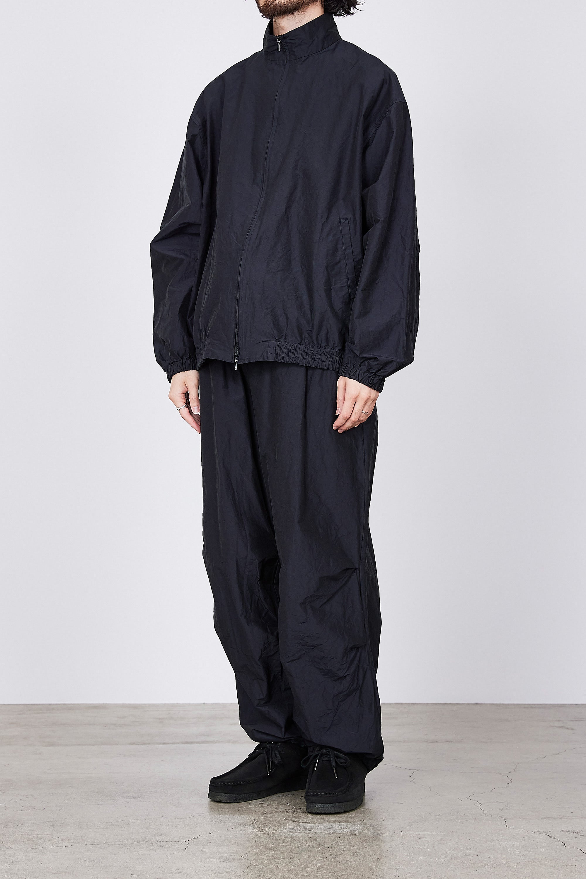 ORGANIC COTTON × SILK HIGH COUNT TYPEWRITER TRUCK JACKET, Navy