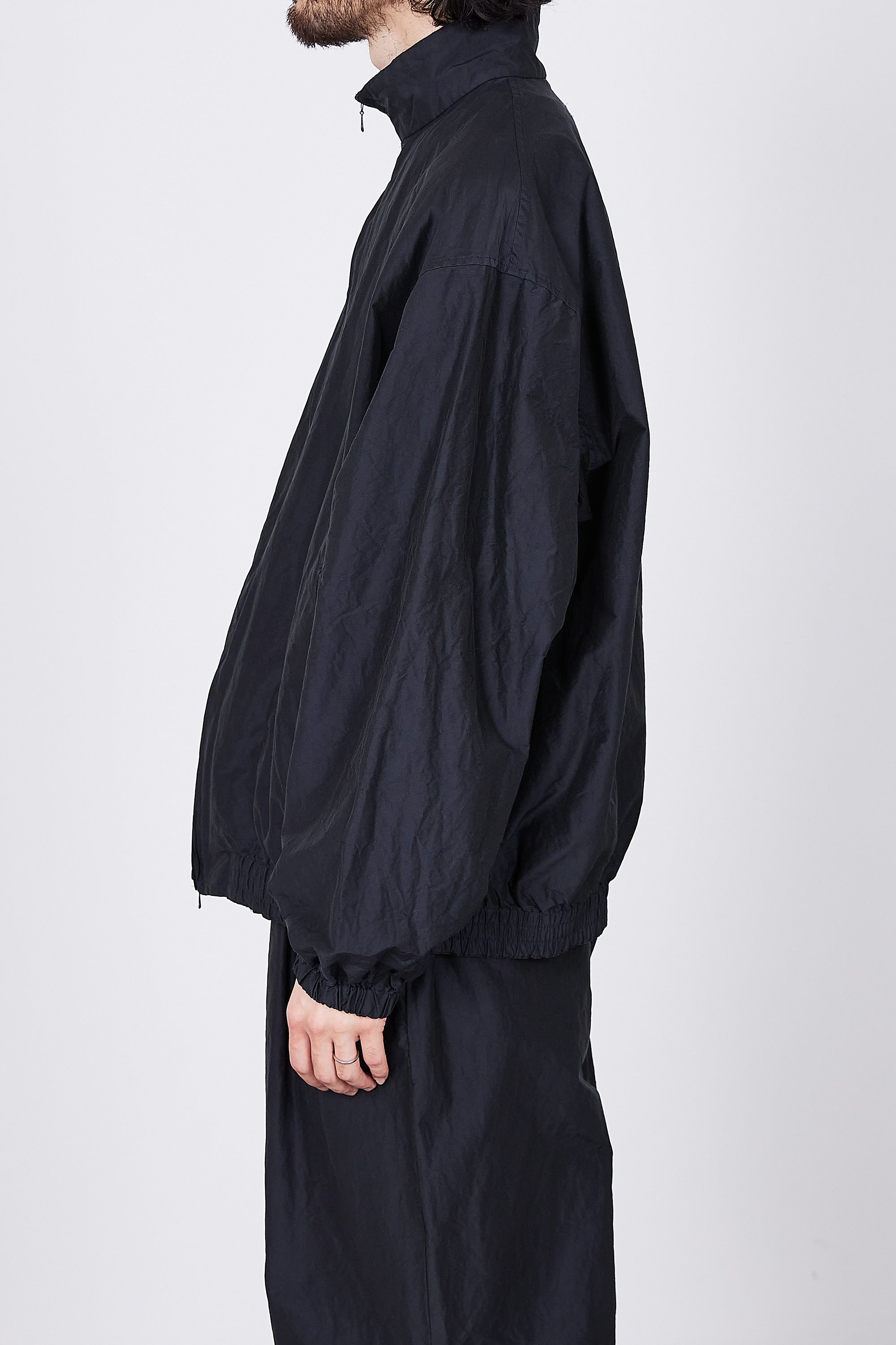 ORGANIC COTTON × SILK HIGH COUNT TYPEWRITER TRUCK JACKET, Navy