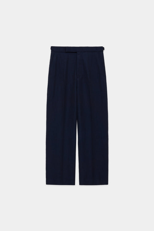 2/40 TUMBLED WOOL SERGE OFFICER PANTS STRAIGHT, Navy