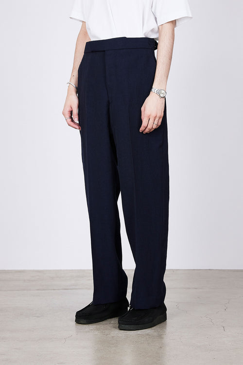 2/40 TUMBLED WOOL SERGE OFFICER PANTS STRAIGHT, Navy