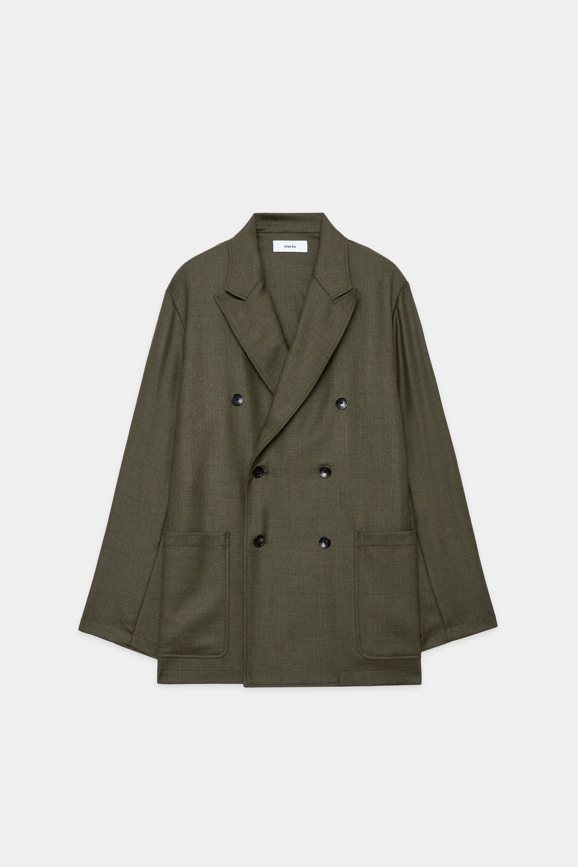 2/48 WOOL SOFT SERGE W.B SHIRT JACKET, Top Khaki