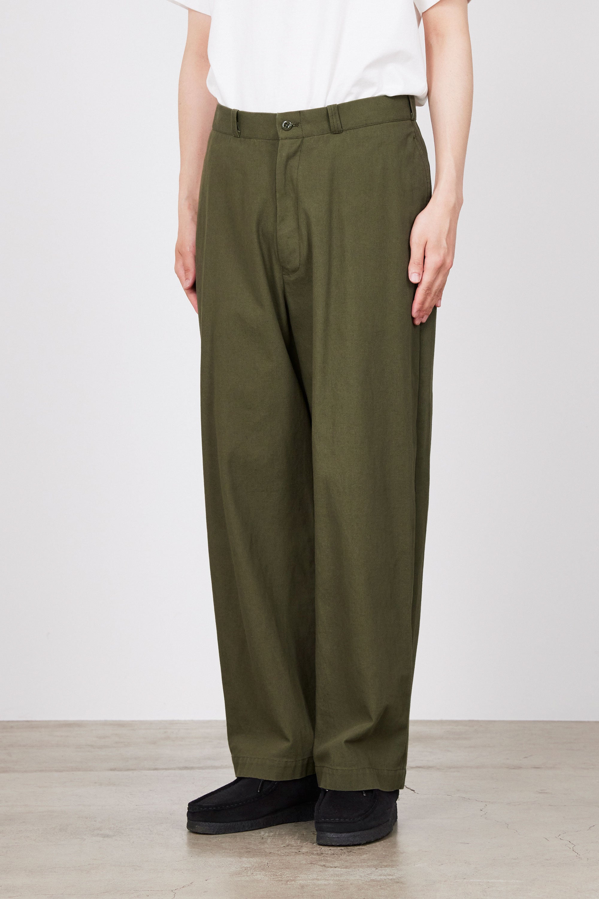 ORGANIC COTTON GABARDINE U.S.ARMY CHINO TROUSERS, Olive – MARKAWARE