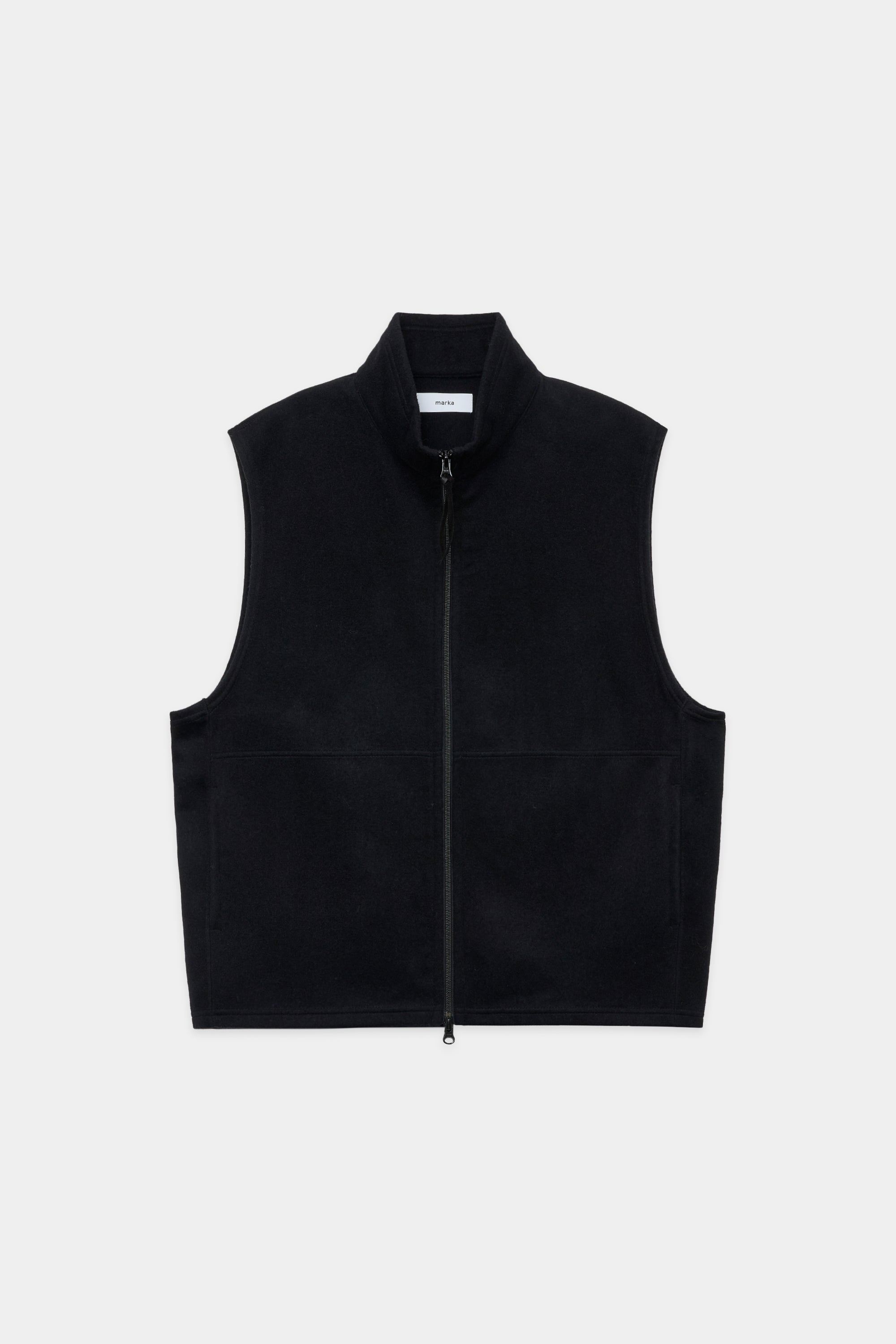 WOOL SILK BEAVER ZIP UP VEST, Black – MARKAWARE