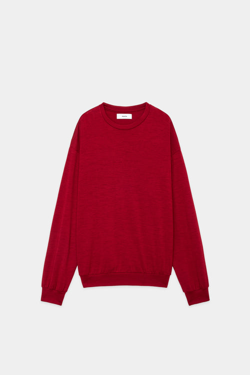 2/72 WOOL SINGLE JERSEY WASHABLE CREW NECK, Red