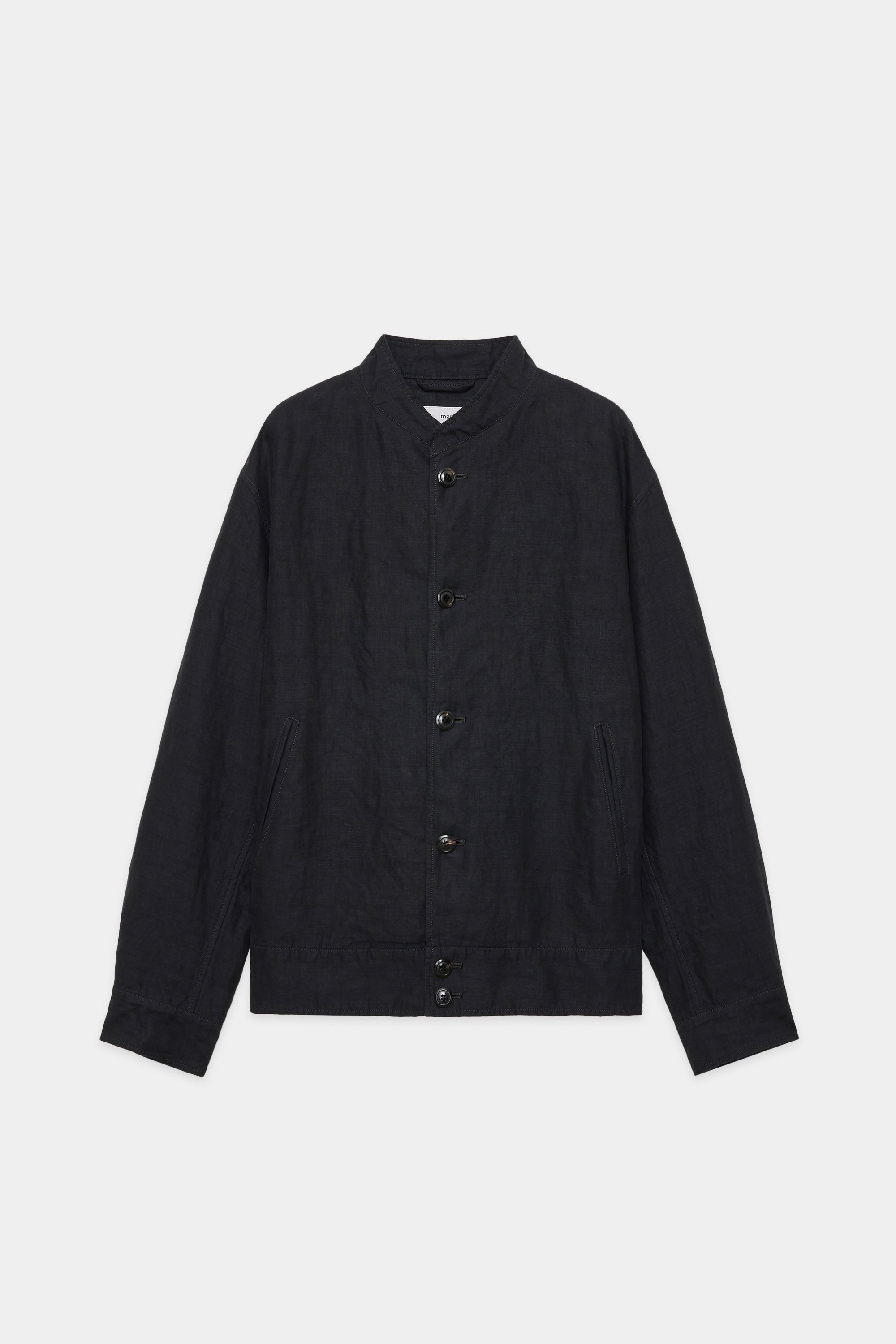 LINEN HIGH COUNT TWILL RIDING JACKET, Black