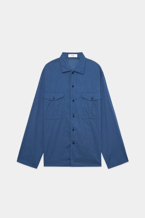 オーガニックコットンコードローン / オフィサーシャツ, Blue