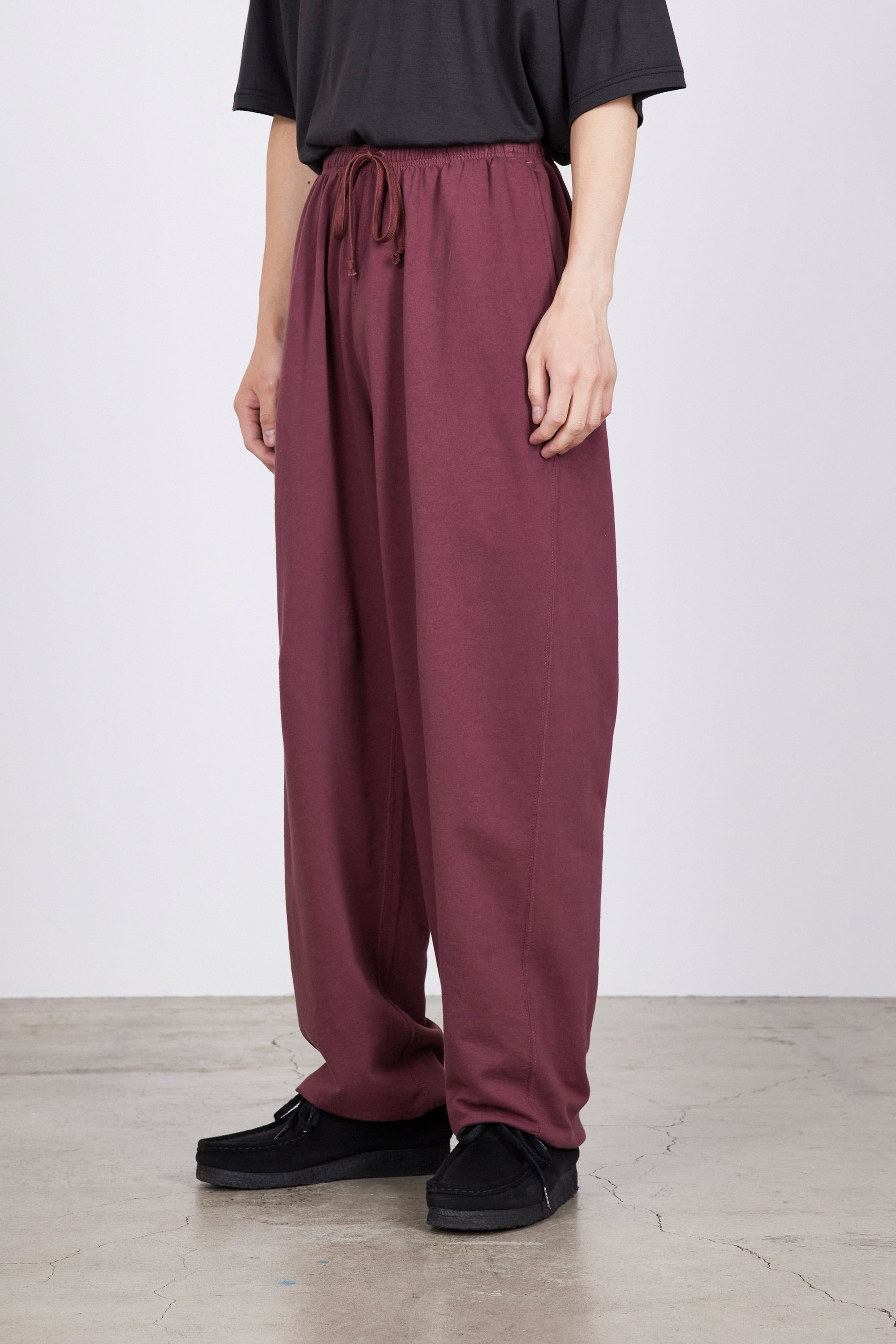 ORGANIC COTTON INREY EASY PANTS WIDE, Burgundy