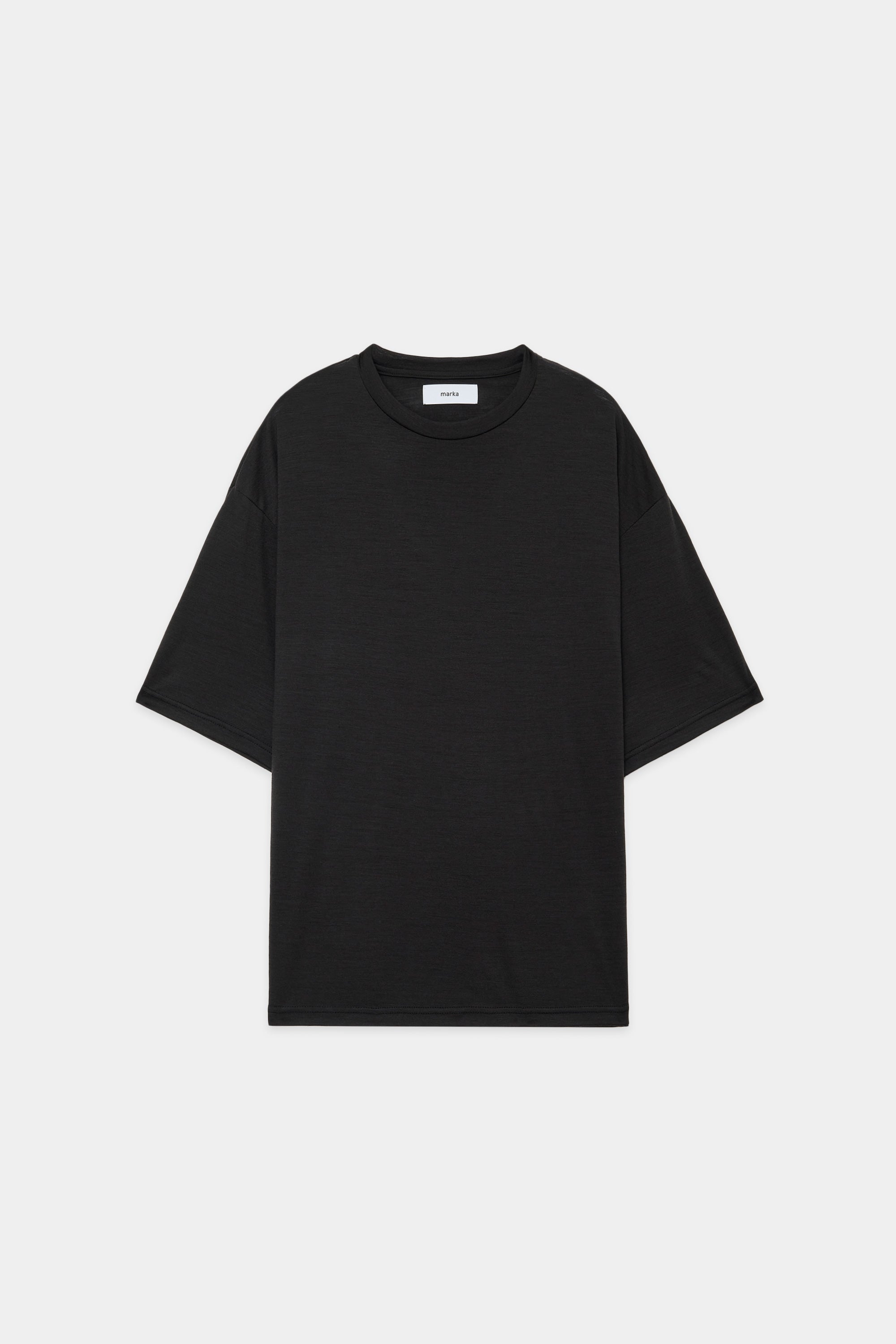 ウォッシャブルウール天竺 / クルーネックTEE, Charcoal – MARKAWARE