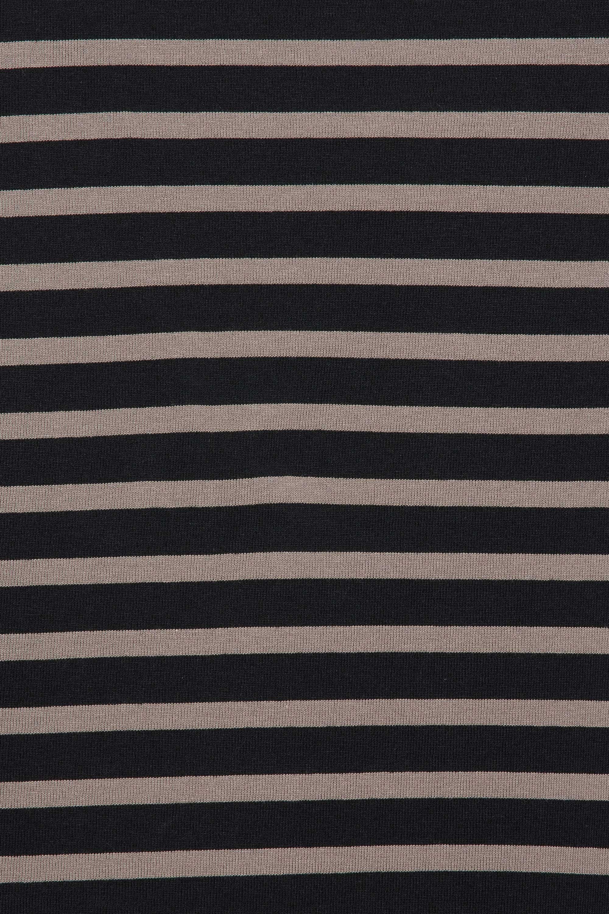 オーガニックコットン30/1引き揃えBD天竺 バスクシャツ, Black × Gray